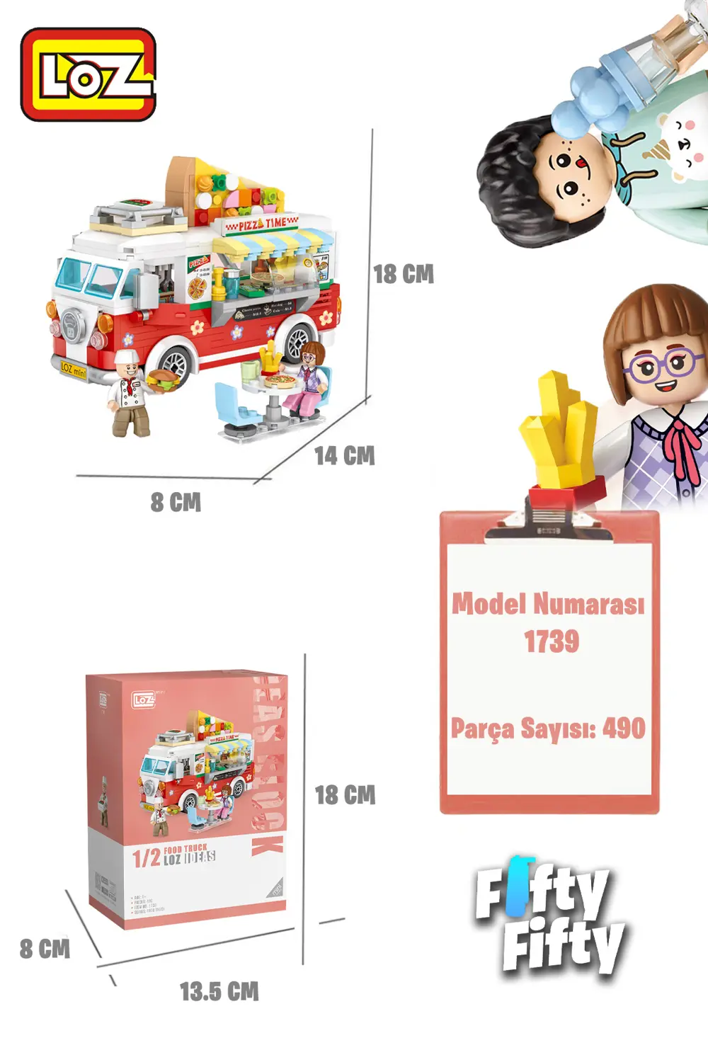 LZ-1739 LOZ PİZZA ARABASI 491 PARÇA BLOCK LEGO LZ-1739 LOZ PİZZA ARABASI 491 PARÇA BLOCK LEGO