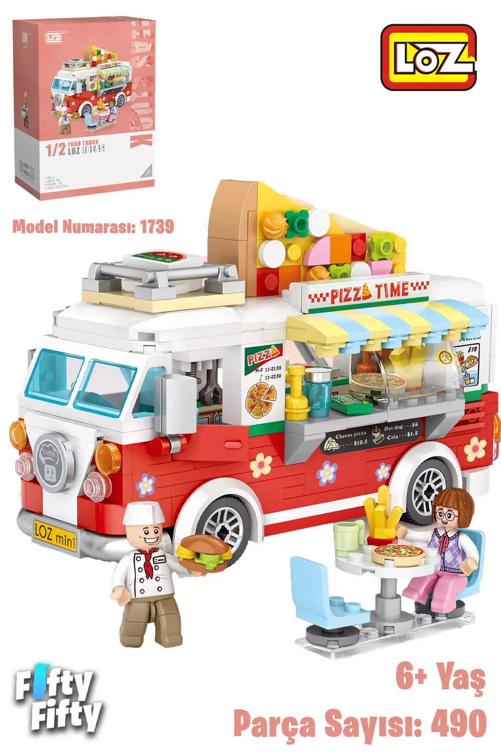 LZ-1739 LOZ PİZZA ARABASI 491 PARÇA BLOCK LEGO LZ-1739 LOZ PİZZA ARABASI 491 PARÇA BLOCK LEGO