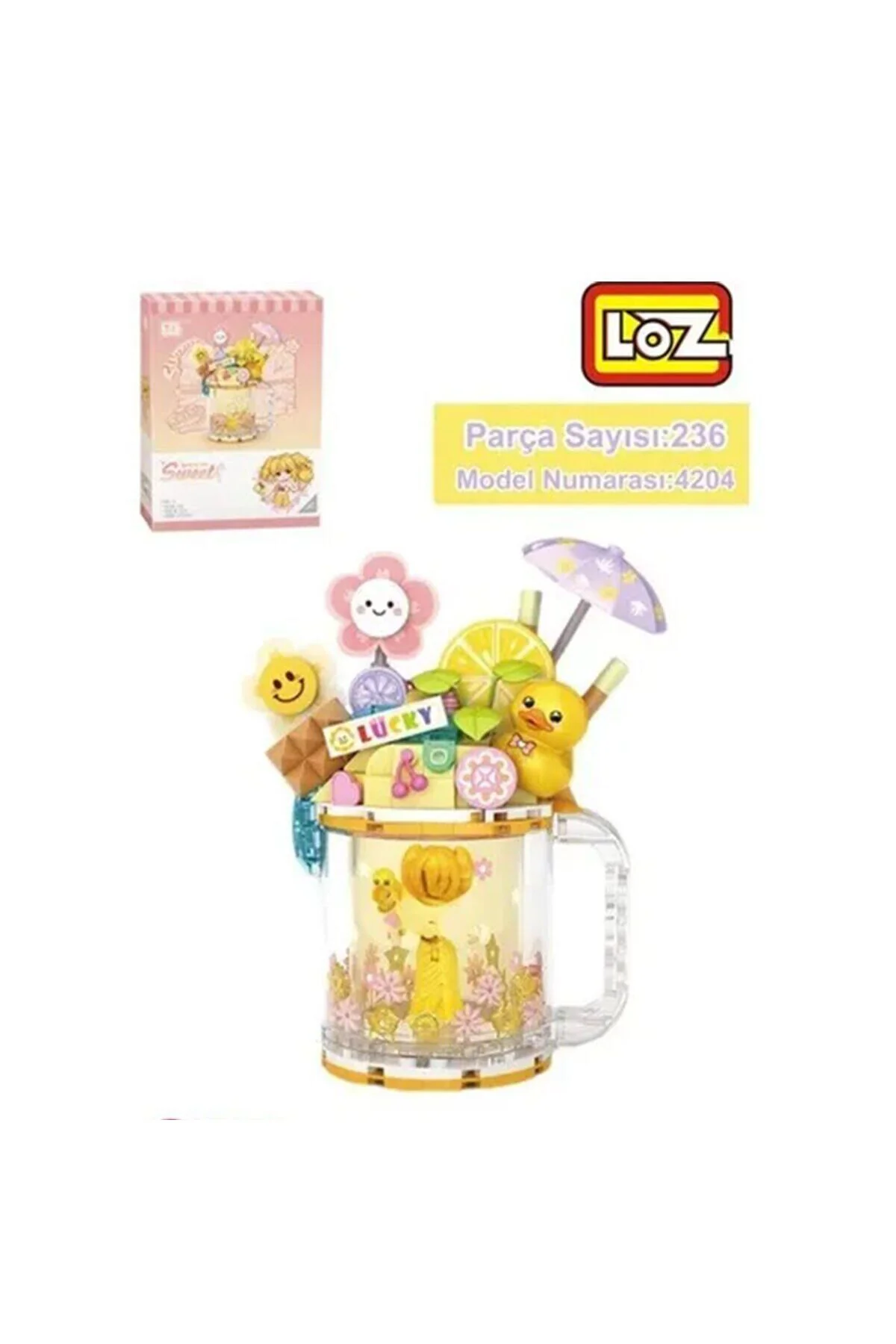 Lz-4204 Loz Sari Ördek Dondurma Kupasi 236 Parça Block Oyuncak