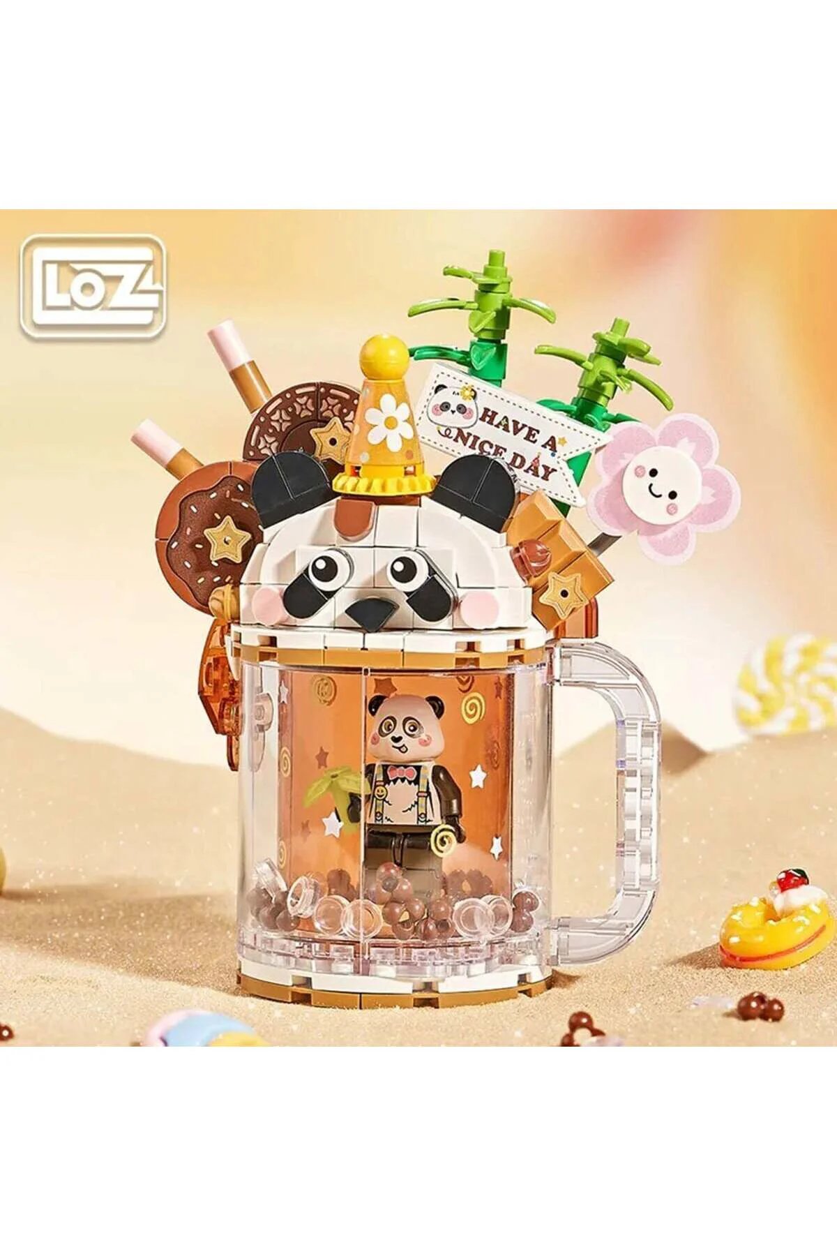 Lz-4206 Loz Panda Ayi Dondurma Kupasi 297 Parça Block Oyuncak