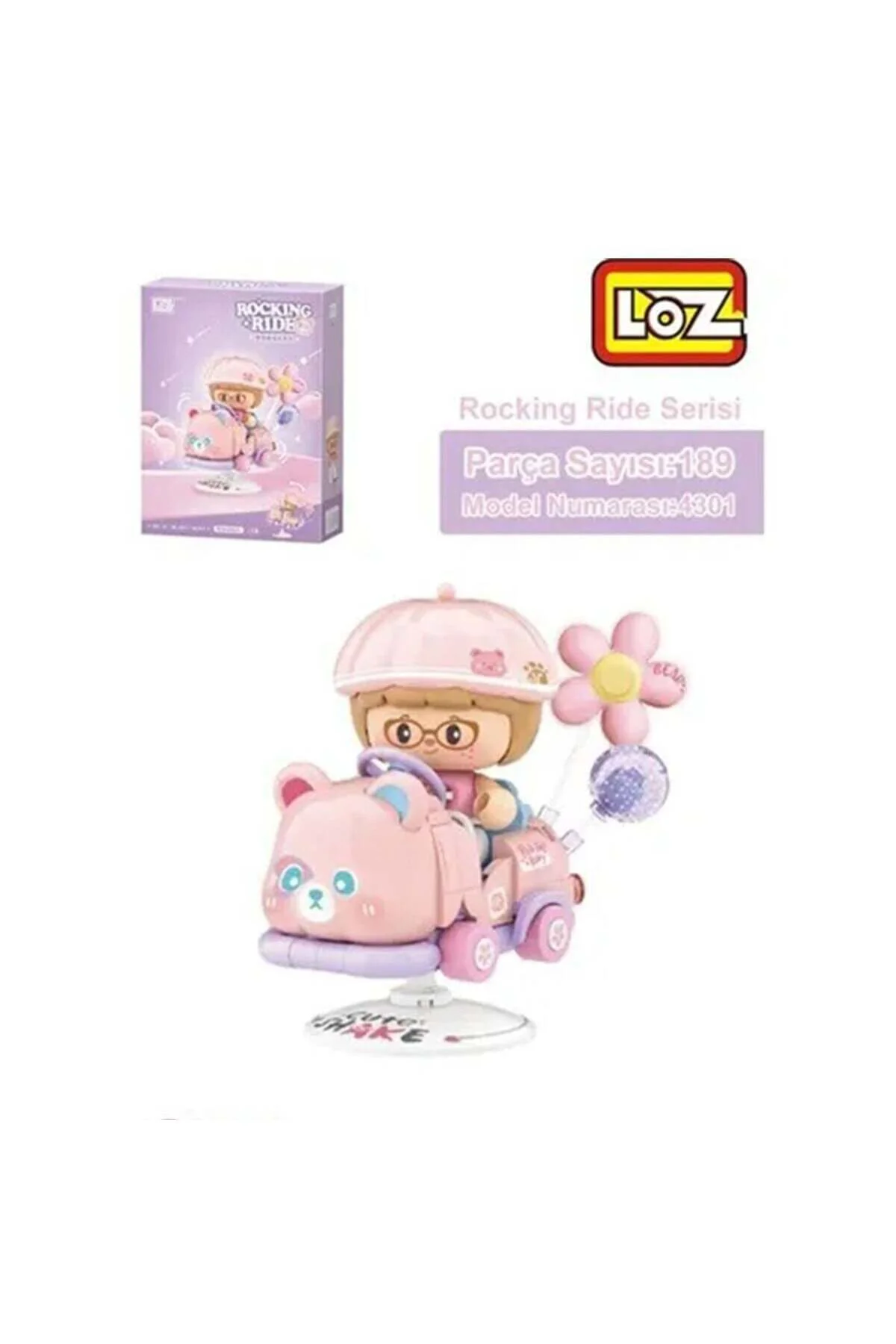 Lz-4301 Loz Pembe Ayi Sallanma Sürüşü 189 Parça Block Oyuncak