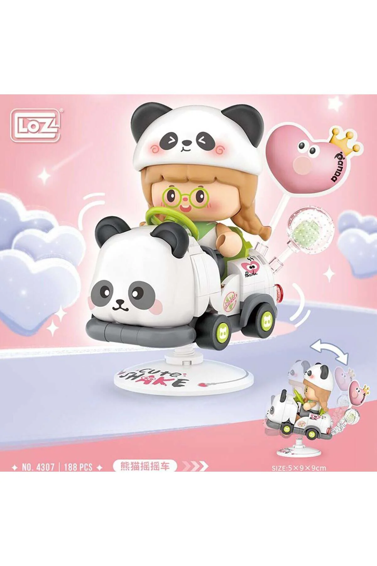 Lz-4307 Loz Panda Sallanan Sürüş 188 Parça Block Oyuncak