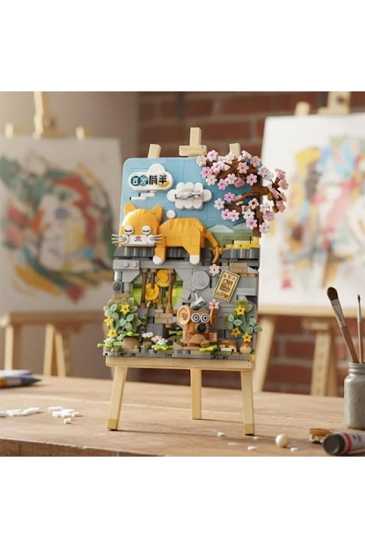 LZ1386 LOZ YATAN KEDİ AHŞAP BOYAMA BLOCK OYUNCAK 787 PARÇA