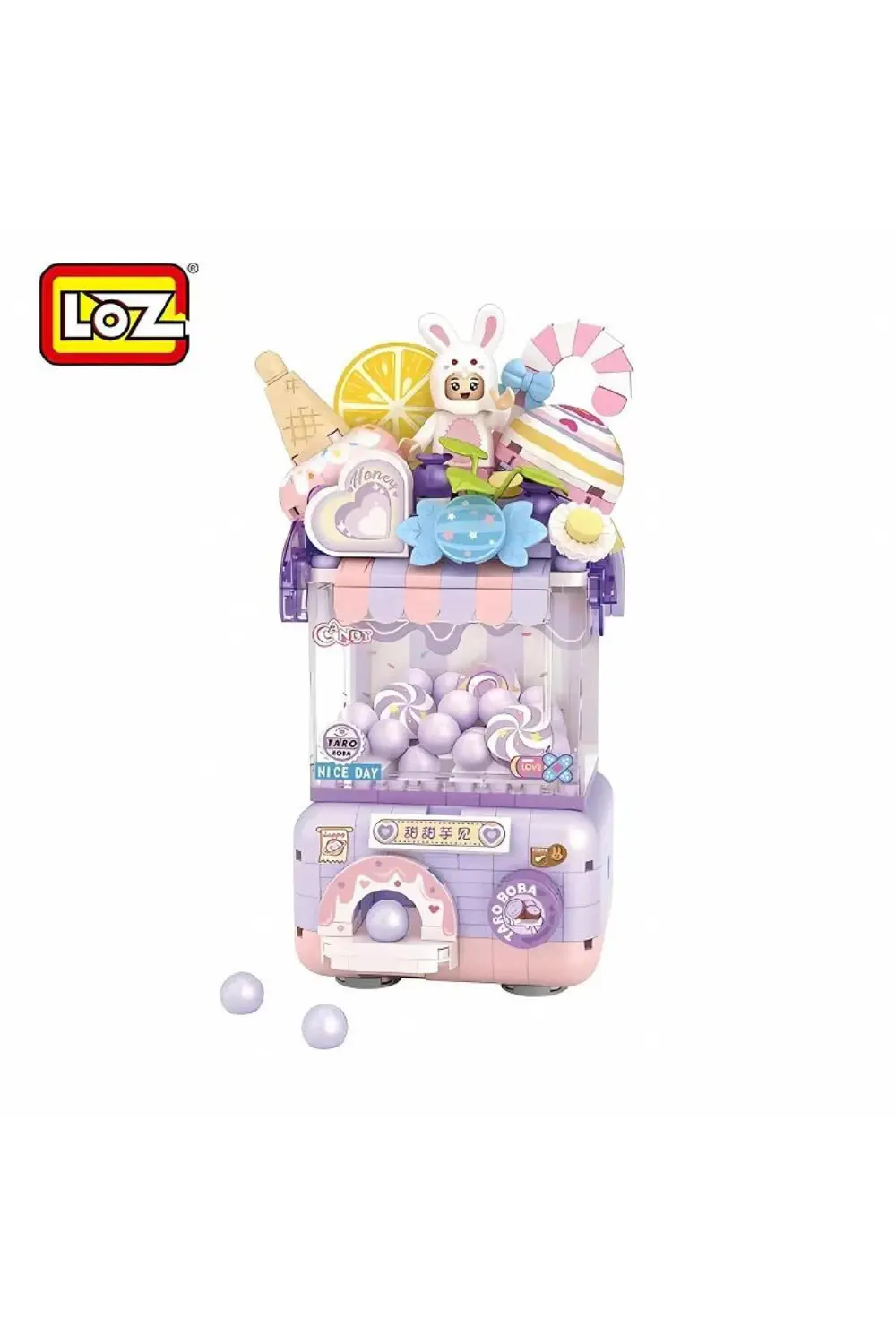 LZ1679 LOZ SEVİMLİ GASHAPON MAKİNELERİ MOR 428 PARÇA