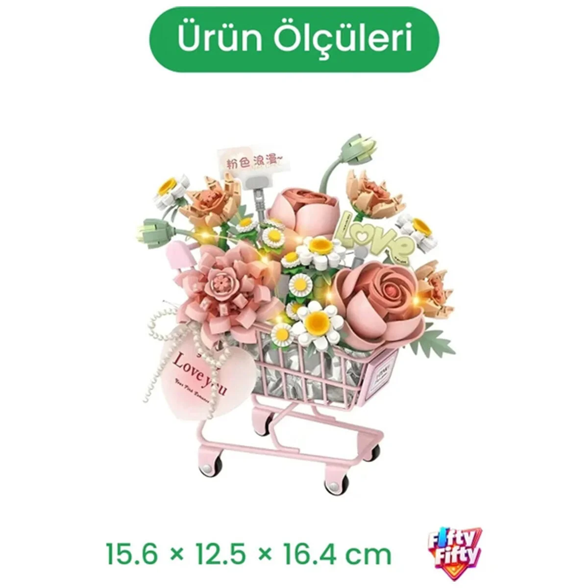 LZ4124 LOZ PEMBE ARABALI ÇİÇEKLER 584 PARÇA BLK Fiyatı, Yorumları ve Özellikleri