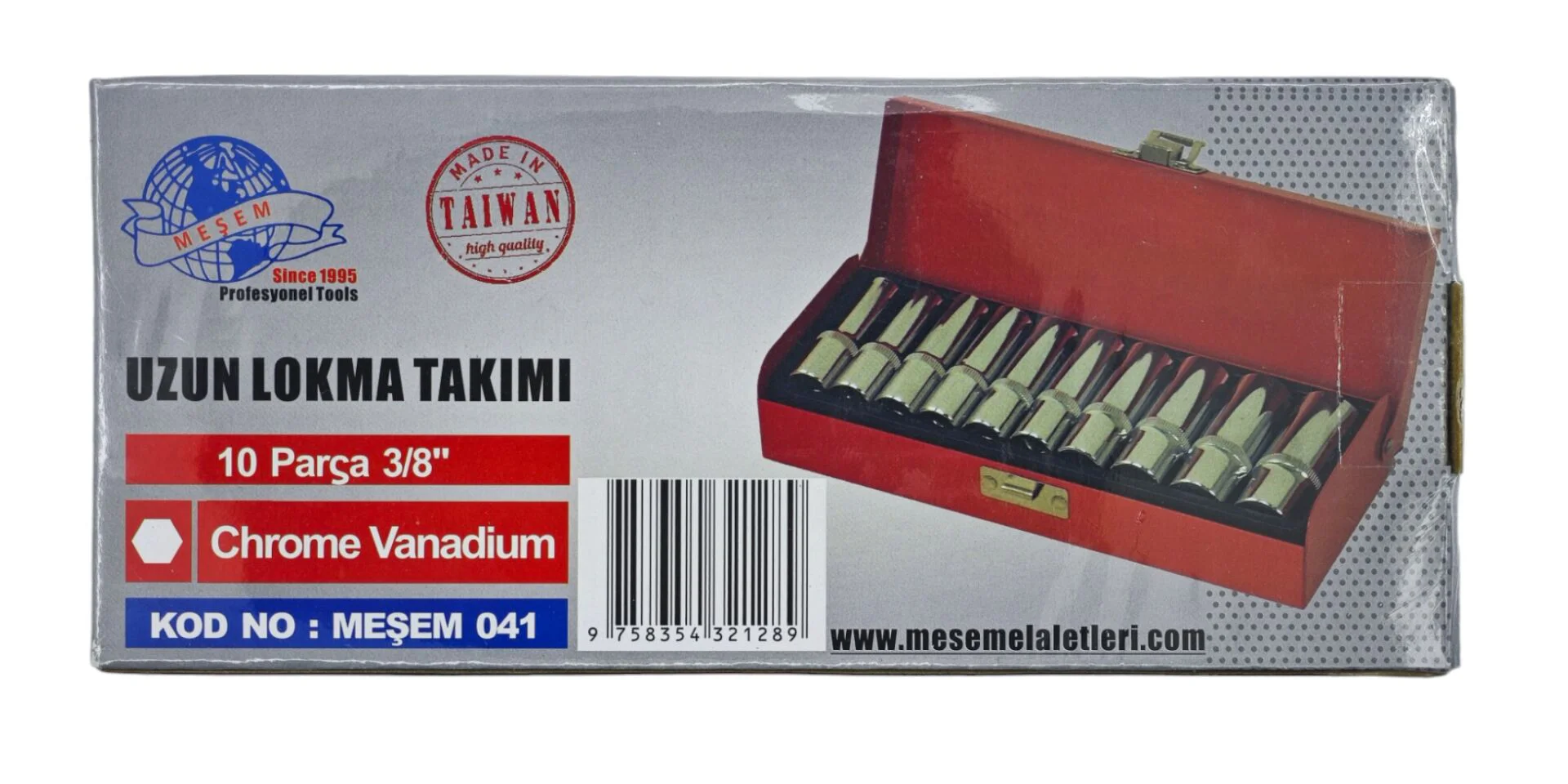 M-041   Meşem 3/8 Uzun Lokma Takımı 10Prç