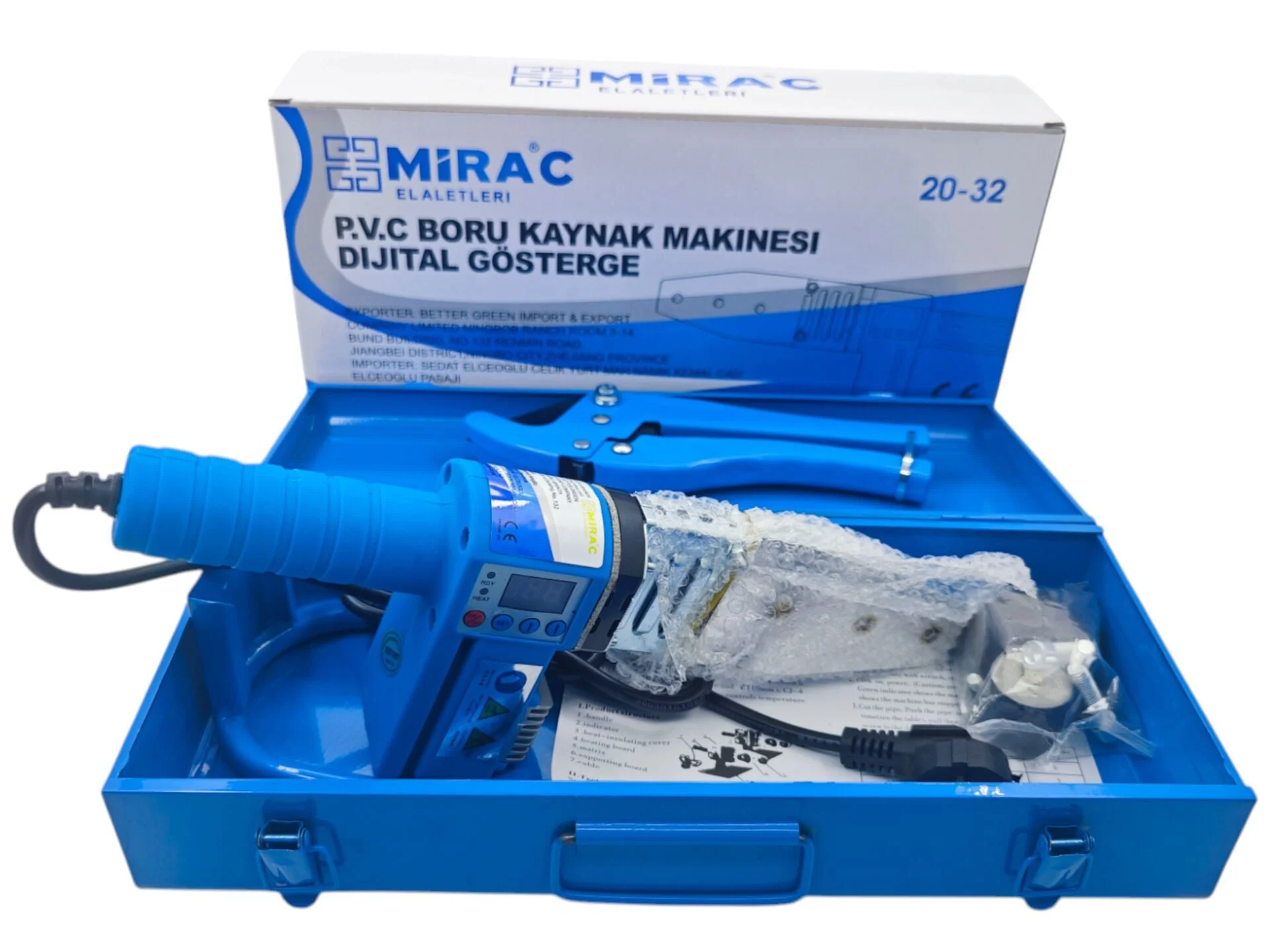 M-2052   Miraç 20-32mm PPRC Boru Kanak Makinesi - Mavi - Dijital Göstergeli