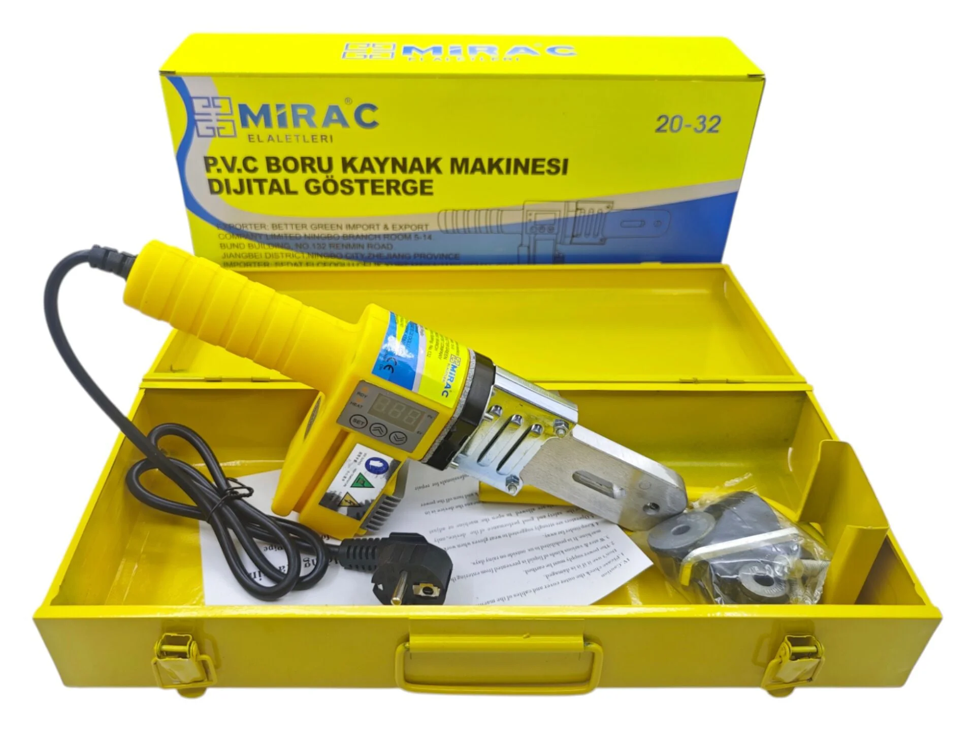 M-2052   Miraç 20-32mm PPRC Boru Kanak Makinesi - Sarı - Dijital Göstergeli