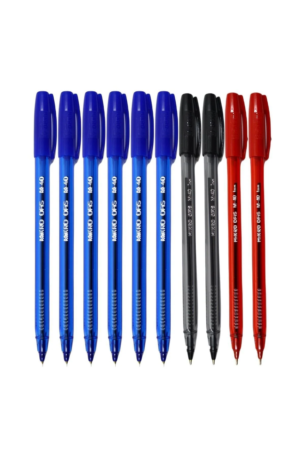M-40 Tükenmez Kalem 1.0 Mm 3 Renk Set 10'lu