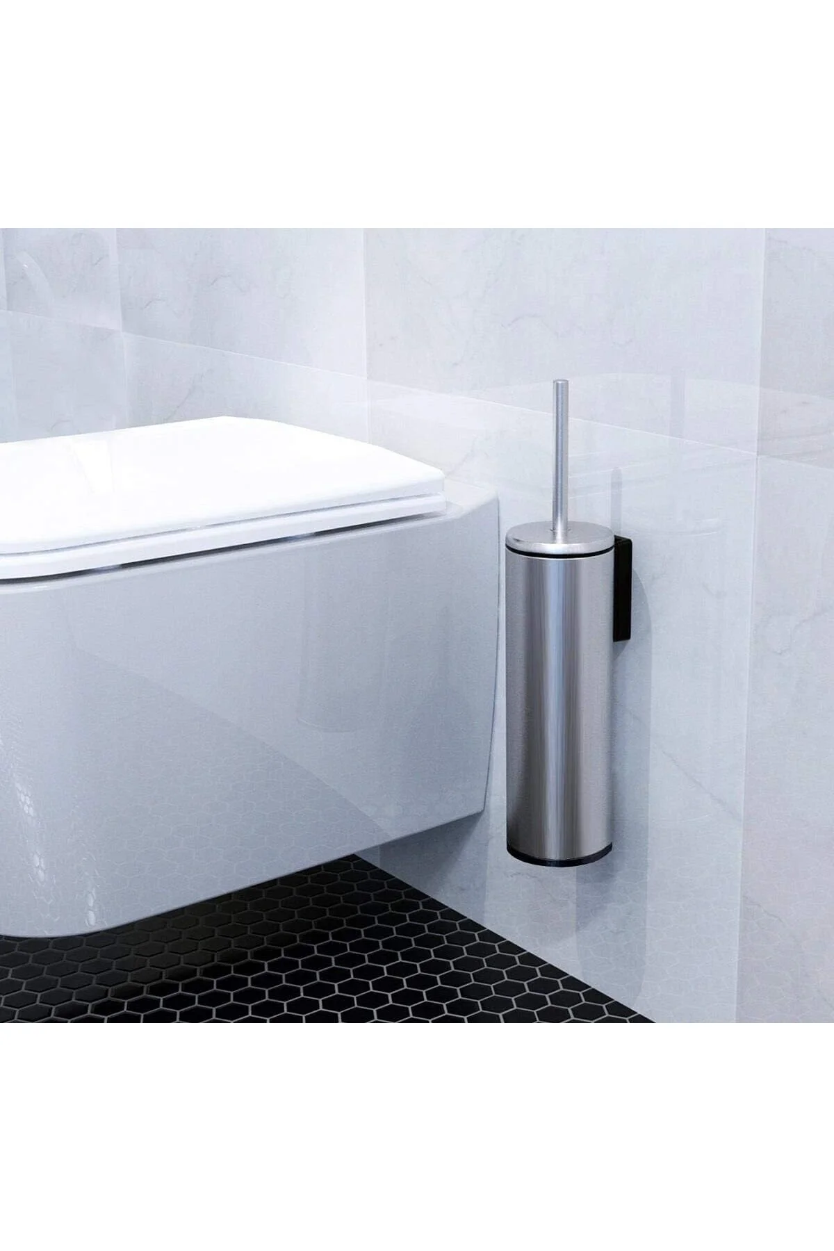 M-E42-30-06 Cigo Wc Tuvalet Fırçası Paslanmaz Mat İç Kısım Siyah