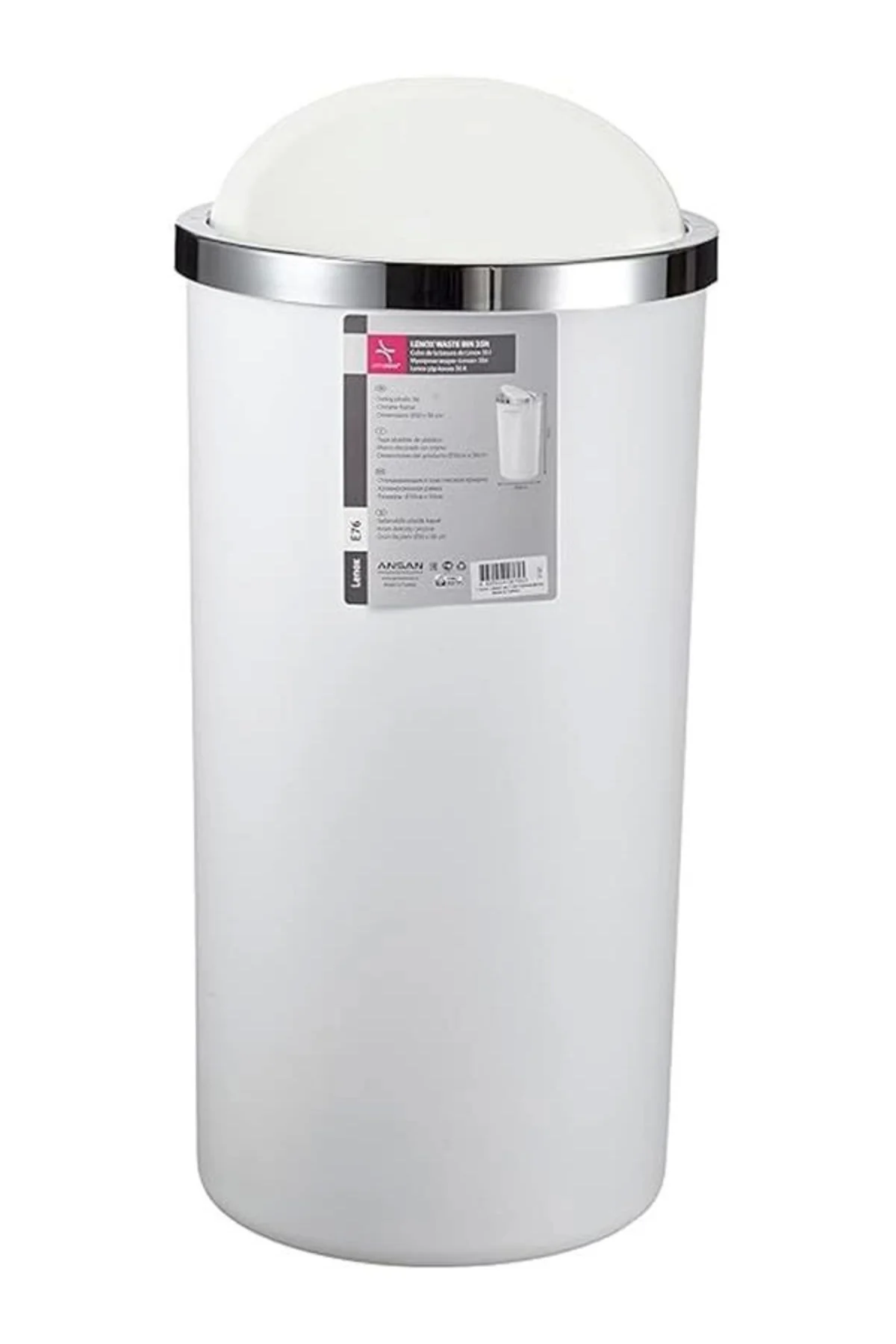 M-E76-01 Lenox 35 lt Çöp Kovası, Beyaz