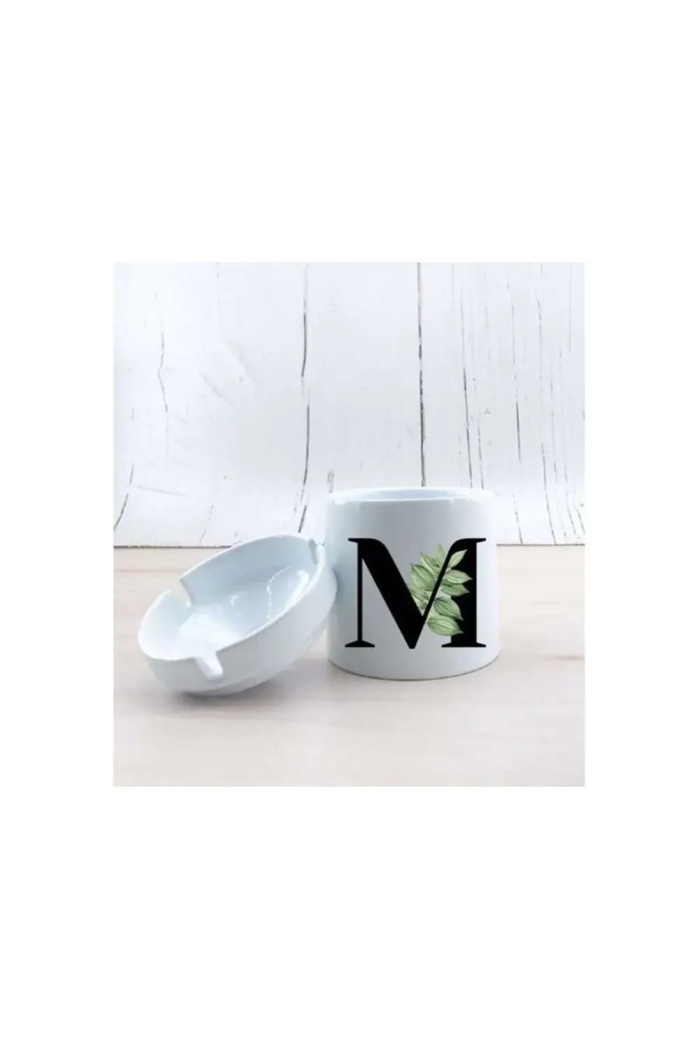 M Harf Yapraklı Seramik Küllük