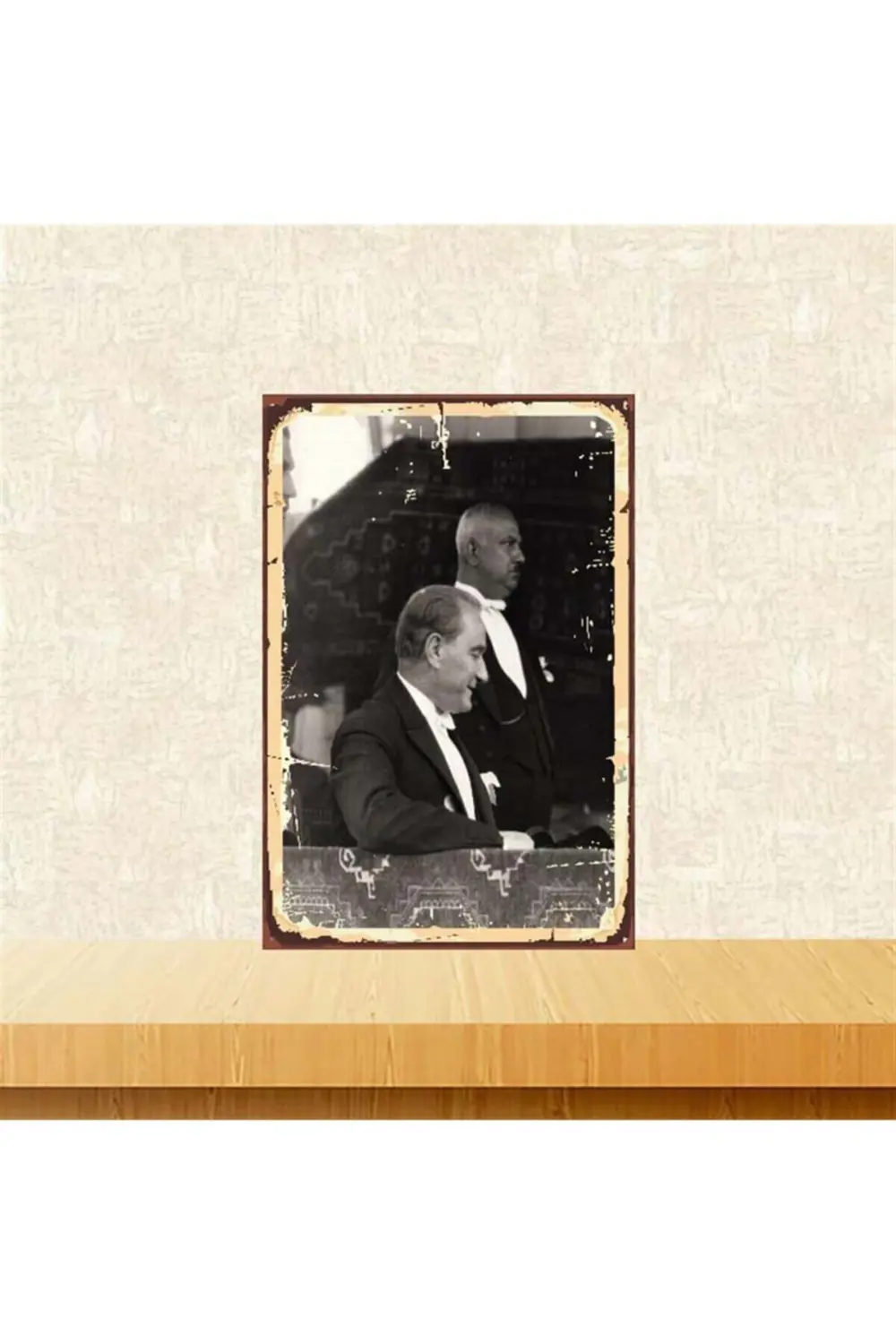 M. Kemal Atatürk 20 30 Cm Retro Ahşap Poster
