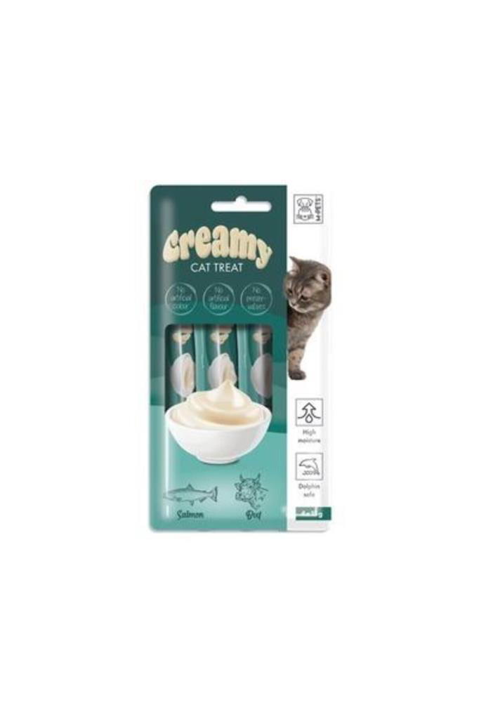 M-Pets Creamy Somon Balıklı Ve Biftekli Sıvı Kedi Ödülü 15 gr x 4 M-Pets Creamy Somon Balıklı Ve Biftekli Sıvı Kedi Ödülü 15 gr x 4