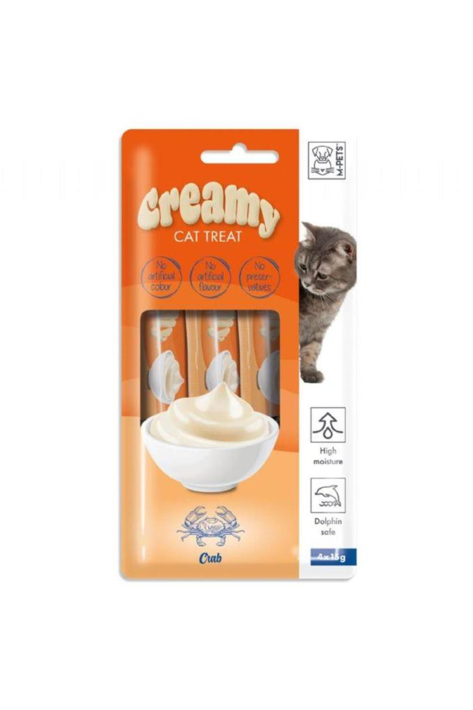 M-Pets  Creamy Yengeçli Sıvı Kedi Ödülü 4X15gr