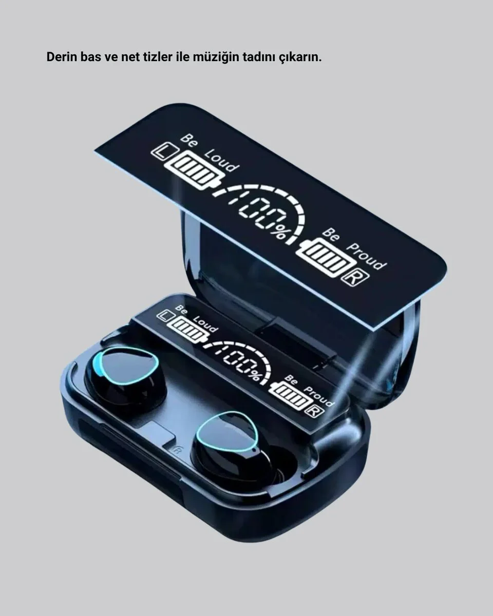 M10 Bluetooth 5.1 TWS Kulaklık - Ergonomik Tasarım, Yüksek Ses Kalitesi ve 20 Saat Pil Ömrü