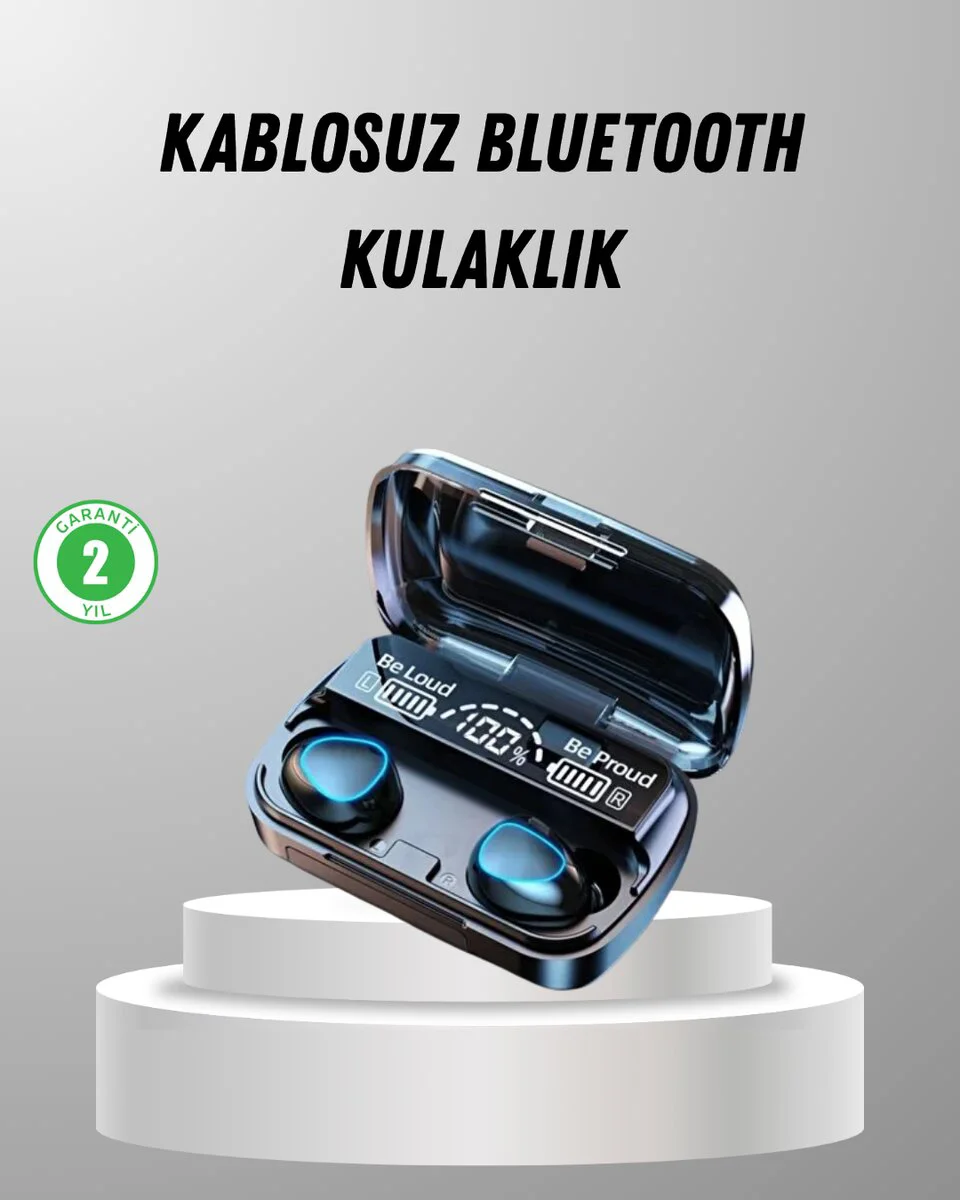 M10 Kablosuz Bluetooth Kulaklık - 20 Saat Pil Ömrü, Şarj Kutulu ve Gürültü Engelleme