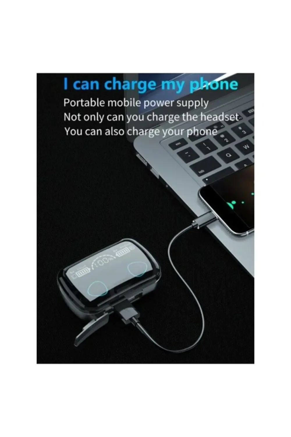 M10 Kulak Içi Dokunmatik Bluetooth Kulaklık Led Göstergeli Powerb