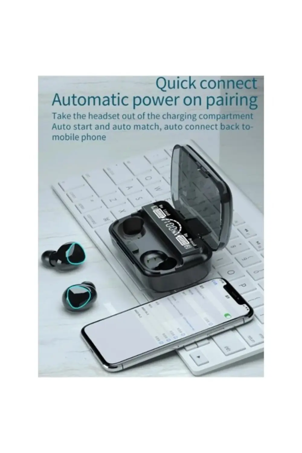 M10 Kulak Içi Dokunmatik Bluetooth Kulaklık Led Göstergeli Powerb