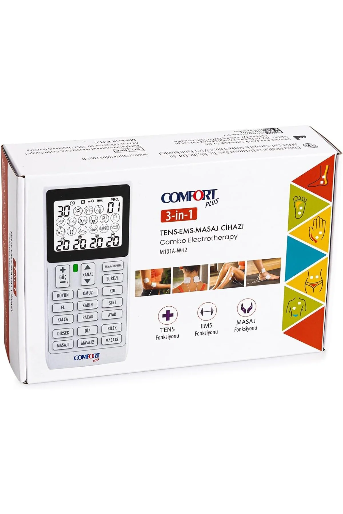 M101A-WH2 | 4 Kanallı 8 Pedli 60 Prog | Şarjlı | Dijital EMS & TENS | Fizik Tedavi ve M