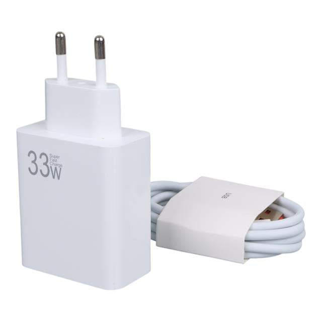 M11 Beyaz 33 Watt Turbo Usb Şarj Başlık Adaptörü + Type-C Kablo (