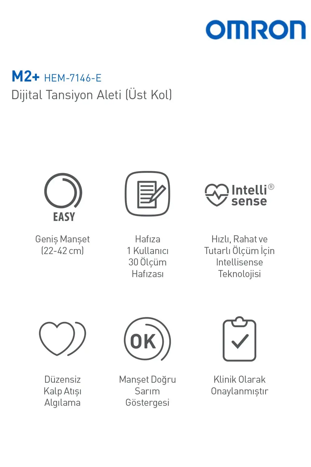 M2+ Geniş Manşetli Üst Koldan Pilli Dijital Tansiyon Aleti – 30 Ö