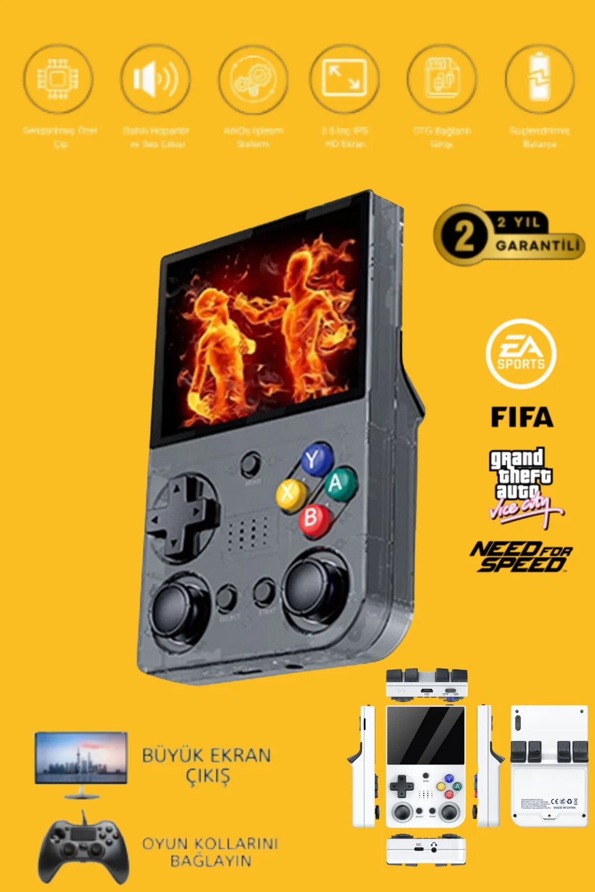 M21 64GB IPS HDMİ TV 20000+ Oyunlu Retro Arcade Atari PSP/PS1/Fıfa Gta Mario Games Oyun Konsolu