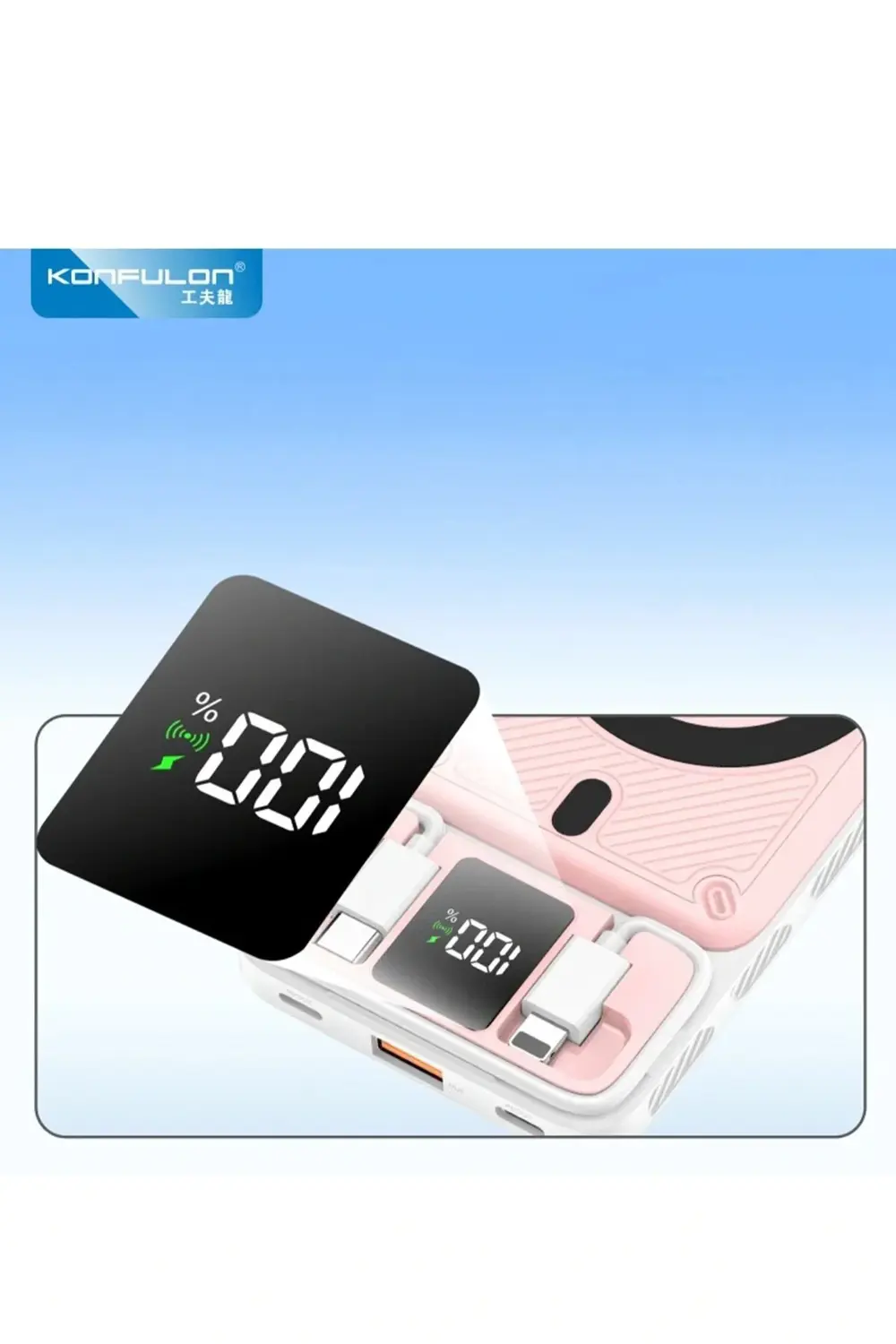 M25W 10.000 mAh 20W PD Magsafe Powerbank - Pembe-(5796) M25W 10.000 mAh 20W PD Magsafe Powerbank - Pembe-(5796)