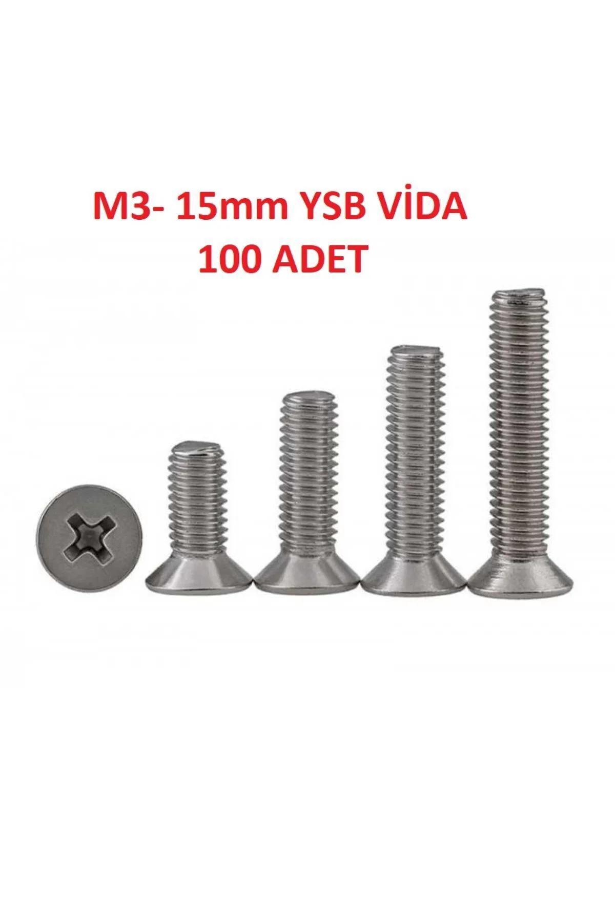 M3 15mm. Yhb Vida 100 Adet