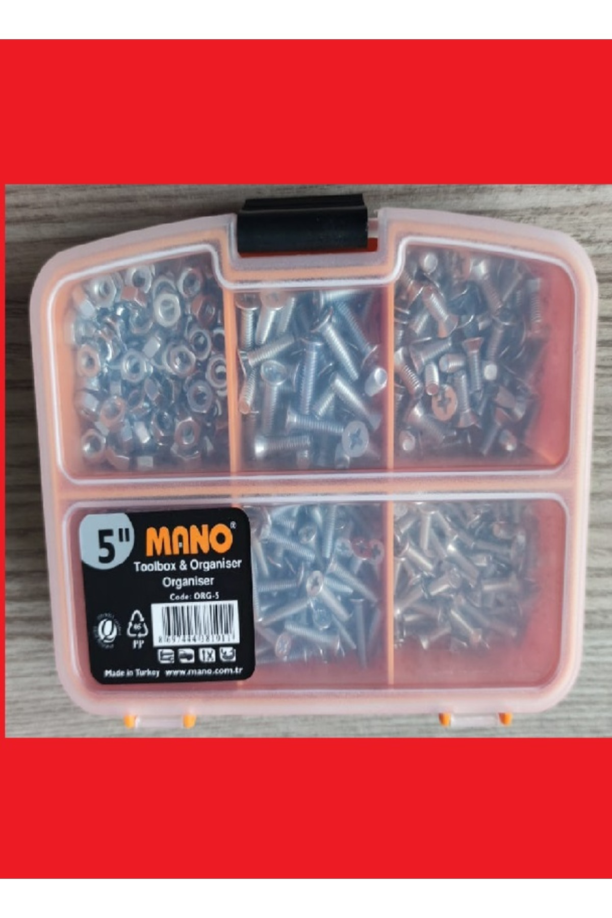 M3-M4 Yhb Vida Somun Seti-600 Adet   boy 10-15  Mm Organizer Kutu
