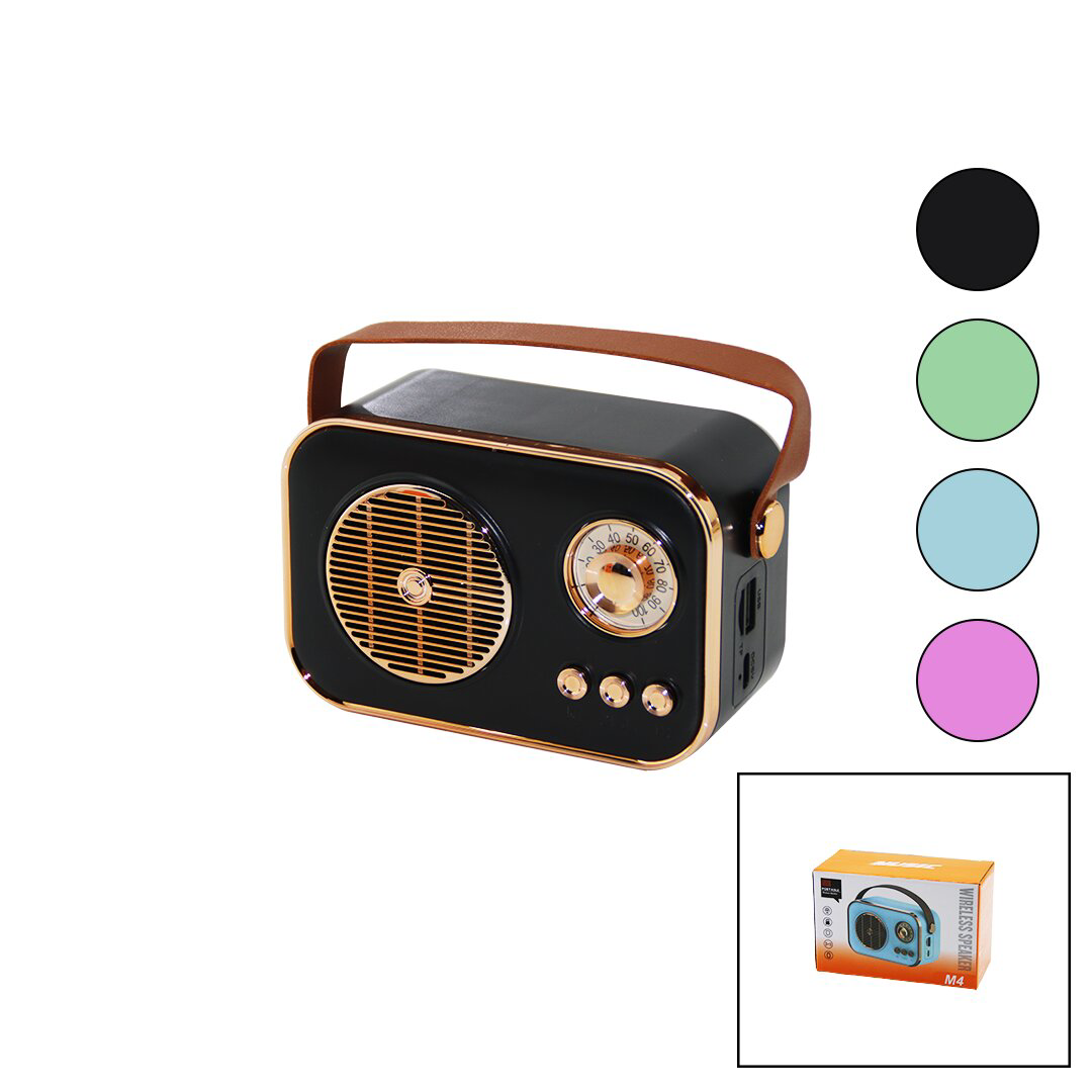 M4 PORTABLE WİRELESS HOPARLÖR - SPEAKER IŞIKLI USB ŞARJLI RENKLİ 