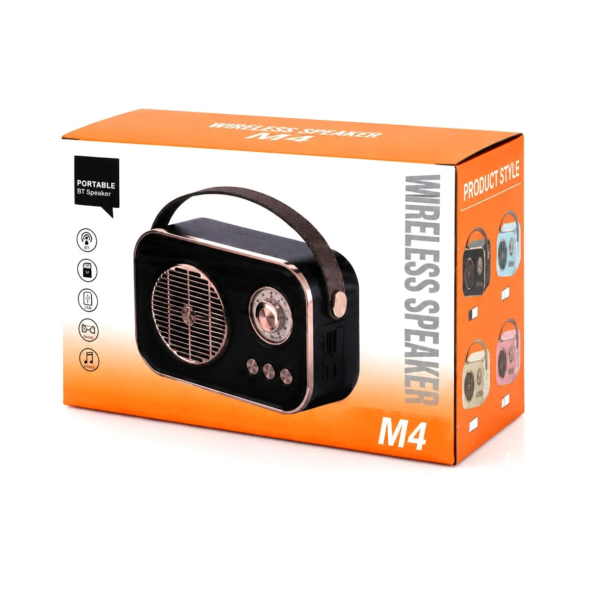 M4 Portable Wireless Hoparlör - Speaker Işıklı Usb Şarjlı Renkli Kasa - Bronz Çerçeveusb - Dc 5v - Tf Bx40 Fiyatı, Yorumları ve Özellikleri
