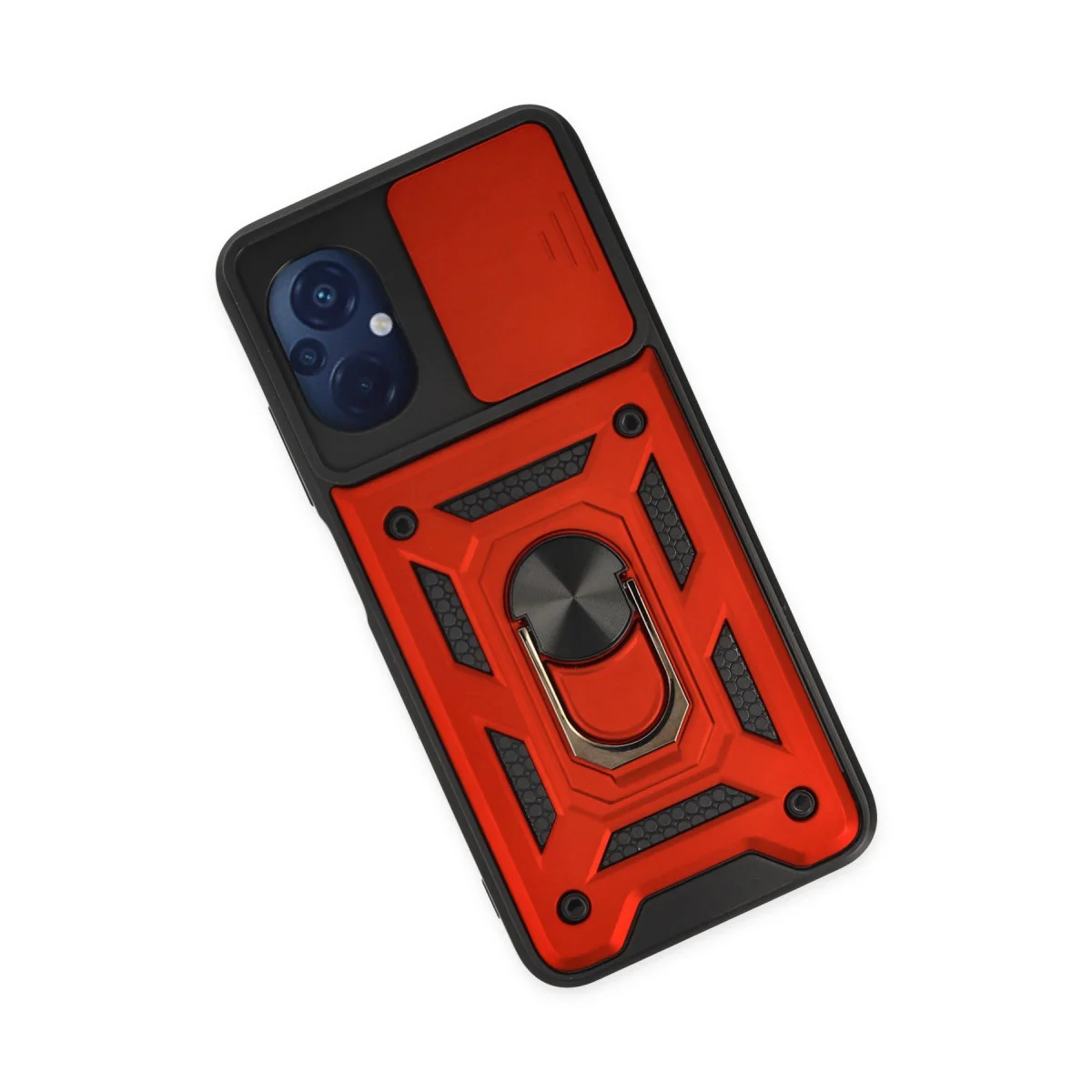 M5 Kılıf Pars Lens Yüzüklü Silikon - Kırmızı Kamera Korumalı Kılıf