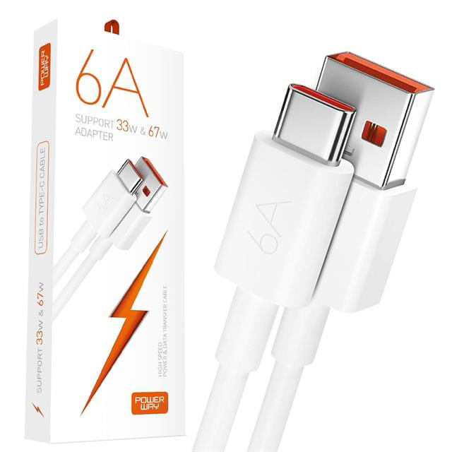 M6 Type-C To USB-A PD 67 Watt 6 Amper 1 Metre Şarj Data Kablosu (