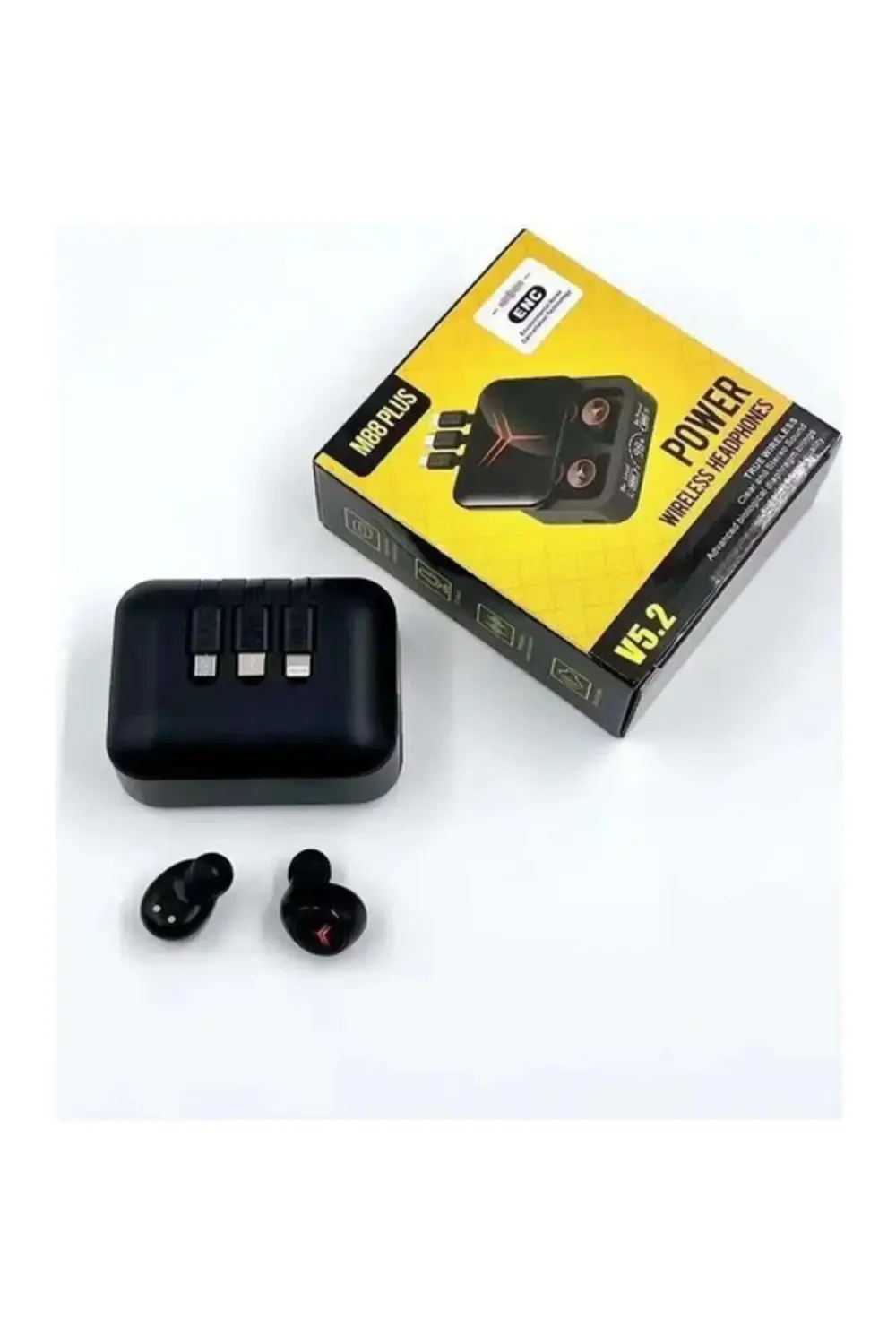 M88 Plus Şarj Göstergeli Powerbank Özellikli Dahili Kablolu Bueto