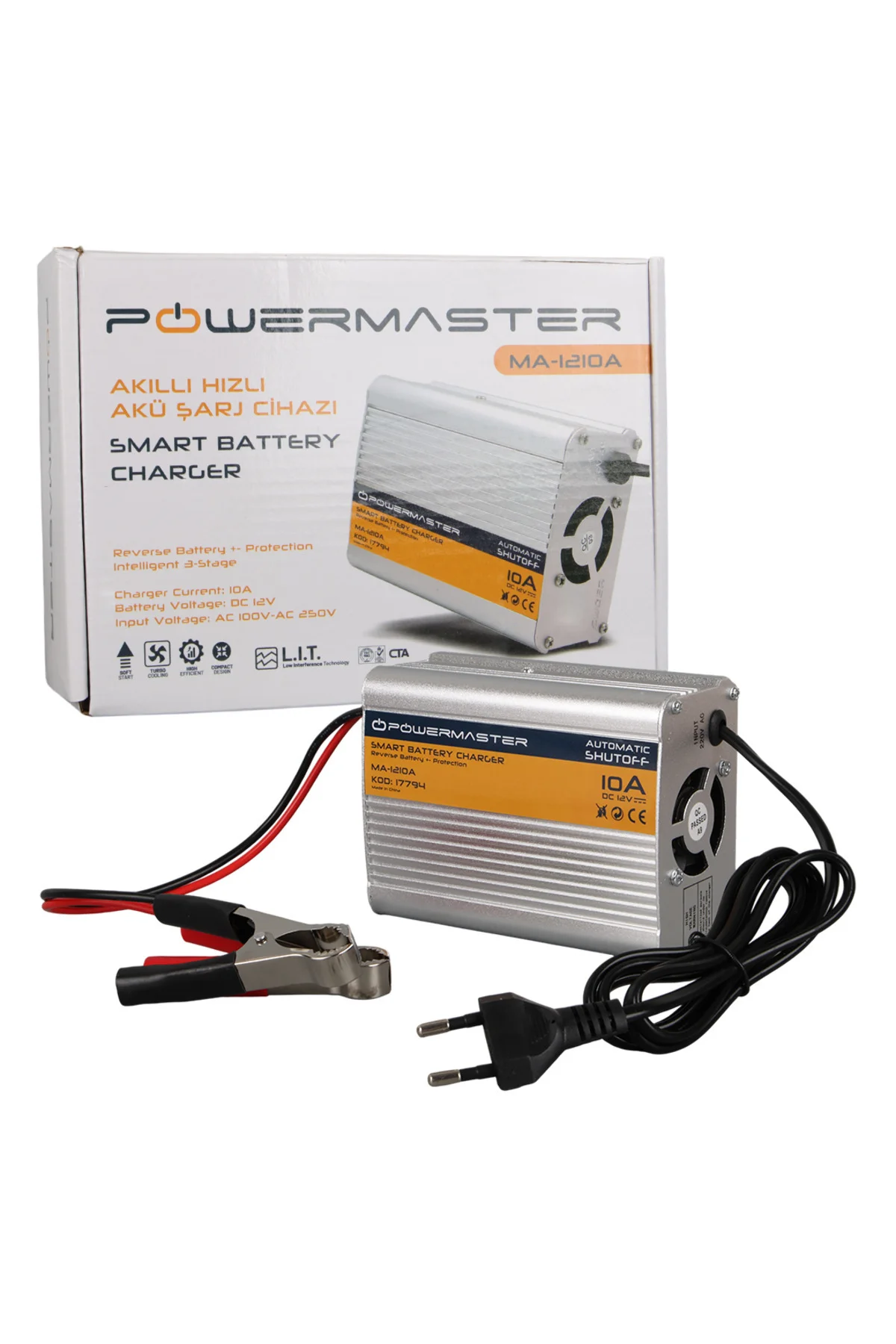 MA-1210A 12 Volt - 10 Amper Akıllı Hızlı Akü Şarj Cihazı Analog A