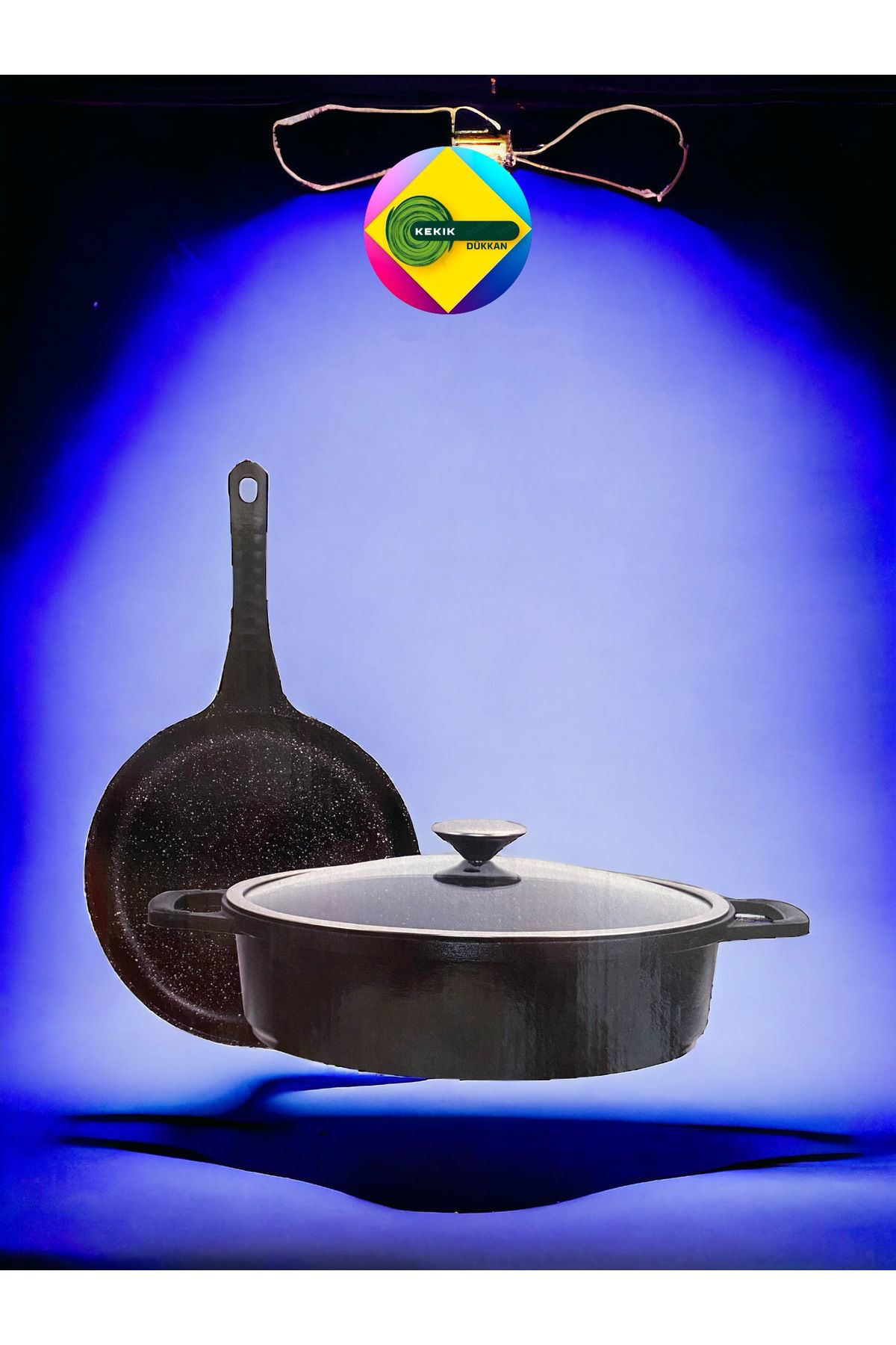 Maas Döküm Granit 3 Parça Tencere Set {26cm Basık&26cm Tava}