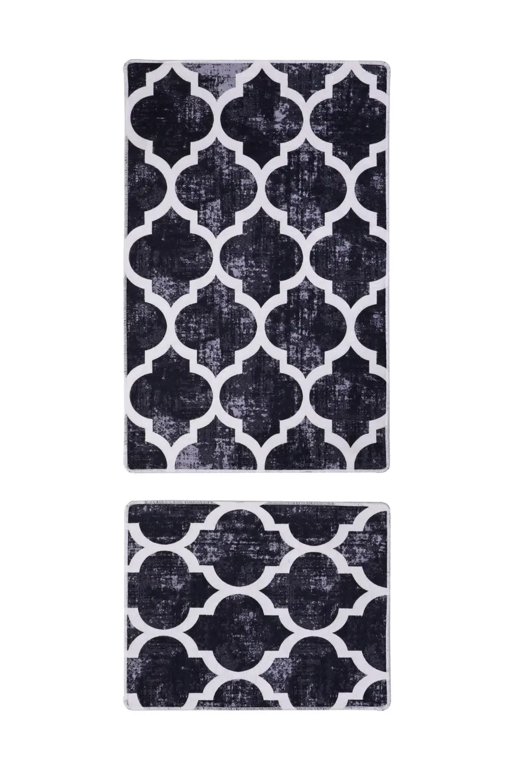 Maça Siyah Dijital Ikili Banyo Paspası Klozet Takımı Antibakteriy