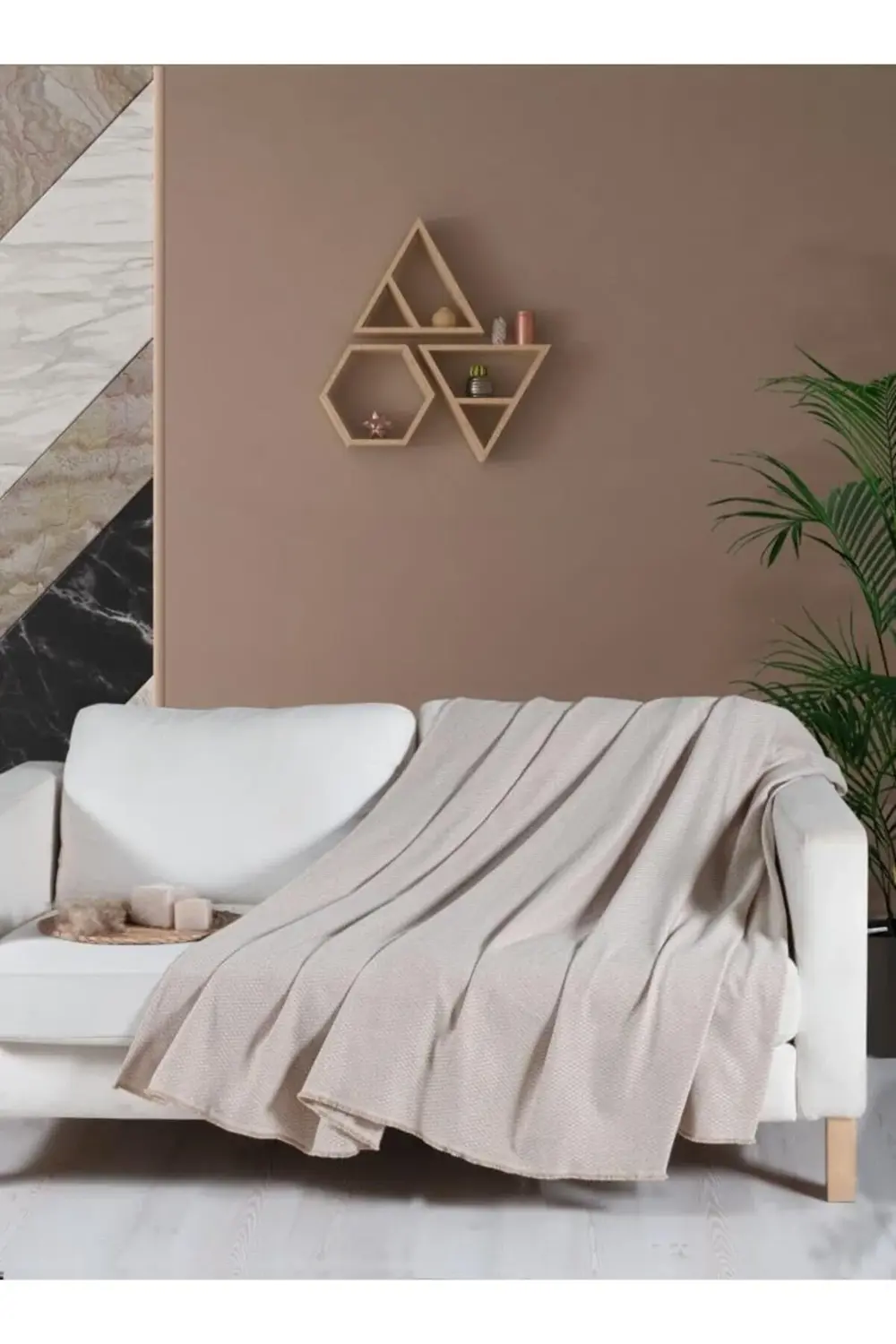 Macar Koltuk Örtüsü Kılıfı 170 x 230 cm Bej 1185222