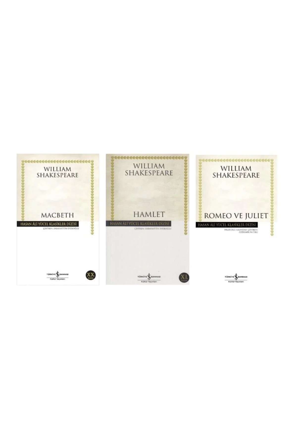 macbeth + hamlet + romeo ve julliet = 3 set