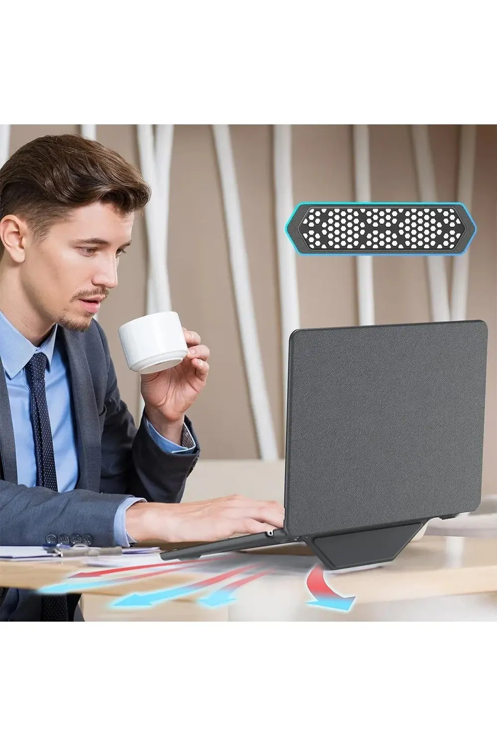 Macbook Air 15 2024 Macbook Deri Kapak - Gri