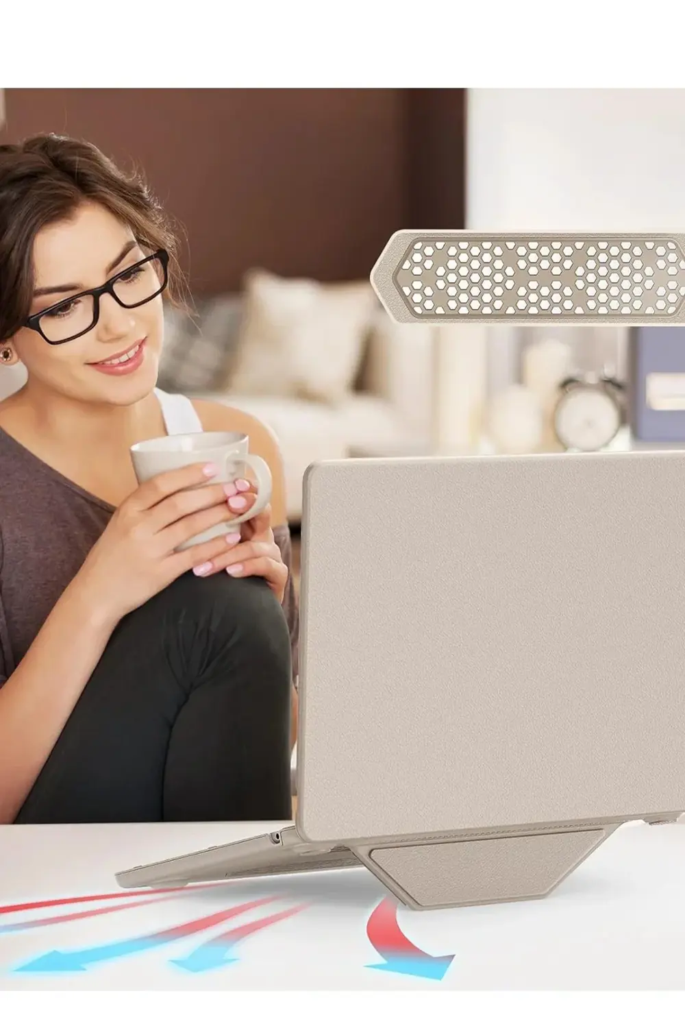 Macbook Pro 14 2021 Macbook Deri Kapak - Gold