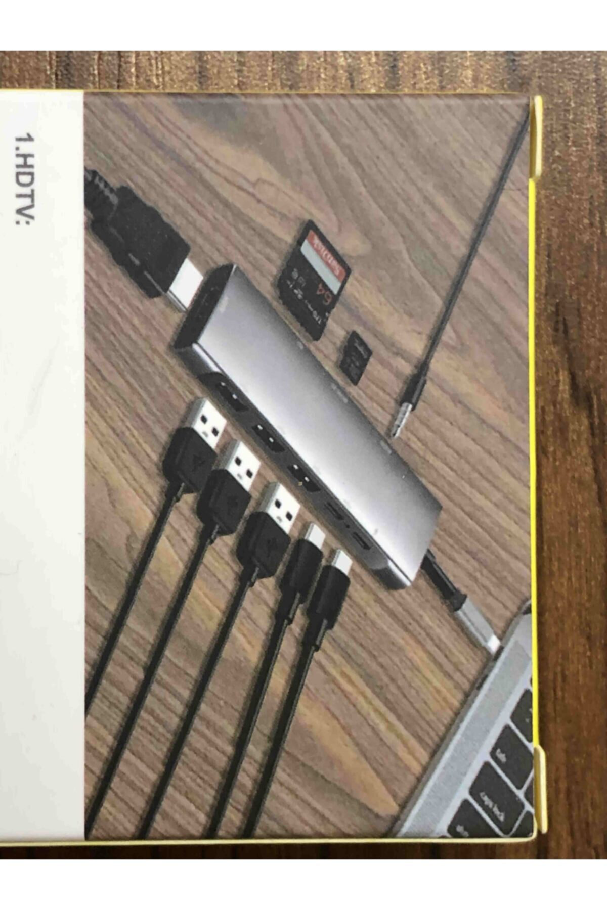 Macbook Pro 14" Serilerine Type-c Hub Usb Hdmi Sd Çoğaltıcı Port Hub Metal Çevirici