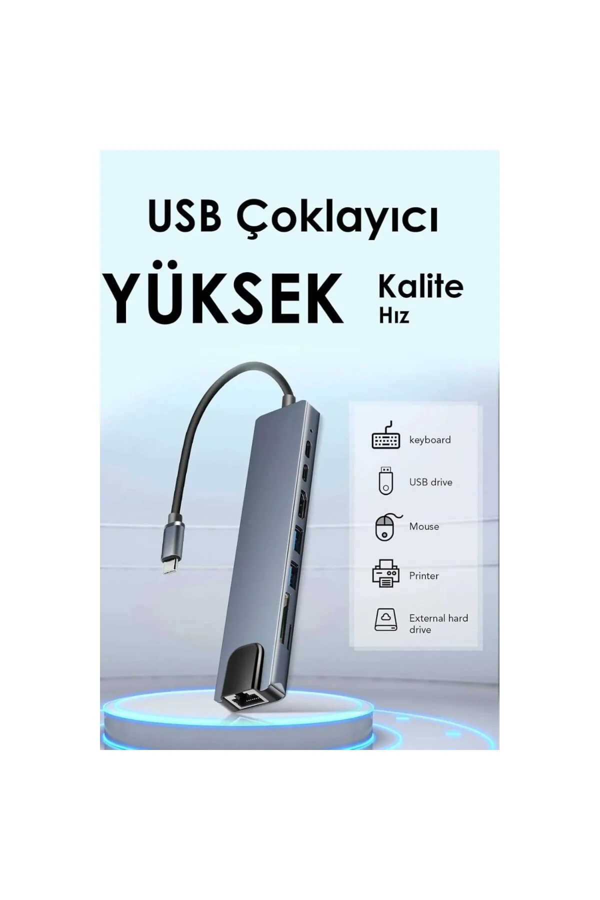 Macbook Pro Uyumlu Huawei Dell ile Uyumlu Type C to 4K HDMI + USB 3.0 + SD/tf + PD + Type-C USB Typ