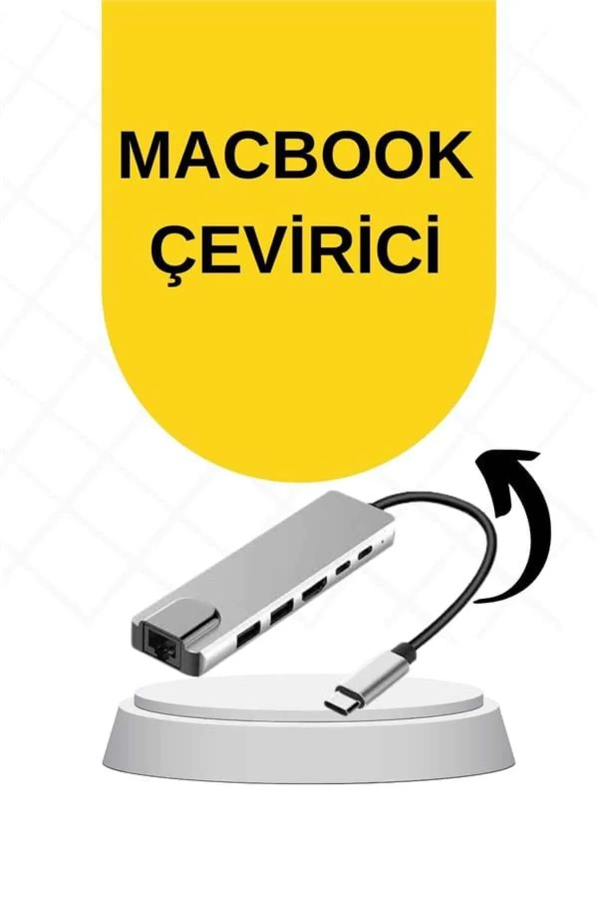 Macbook Pro/Air Uyumlu Usb Type-C 8 In 1 Hub Dönüştürücü Çevirici Çoklayıcı Usb Hdmı Micro Sd 8 Giri - Görsel 2