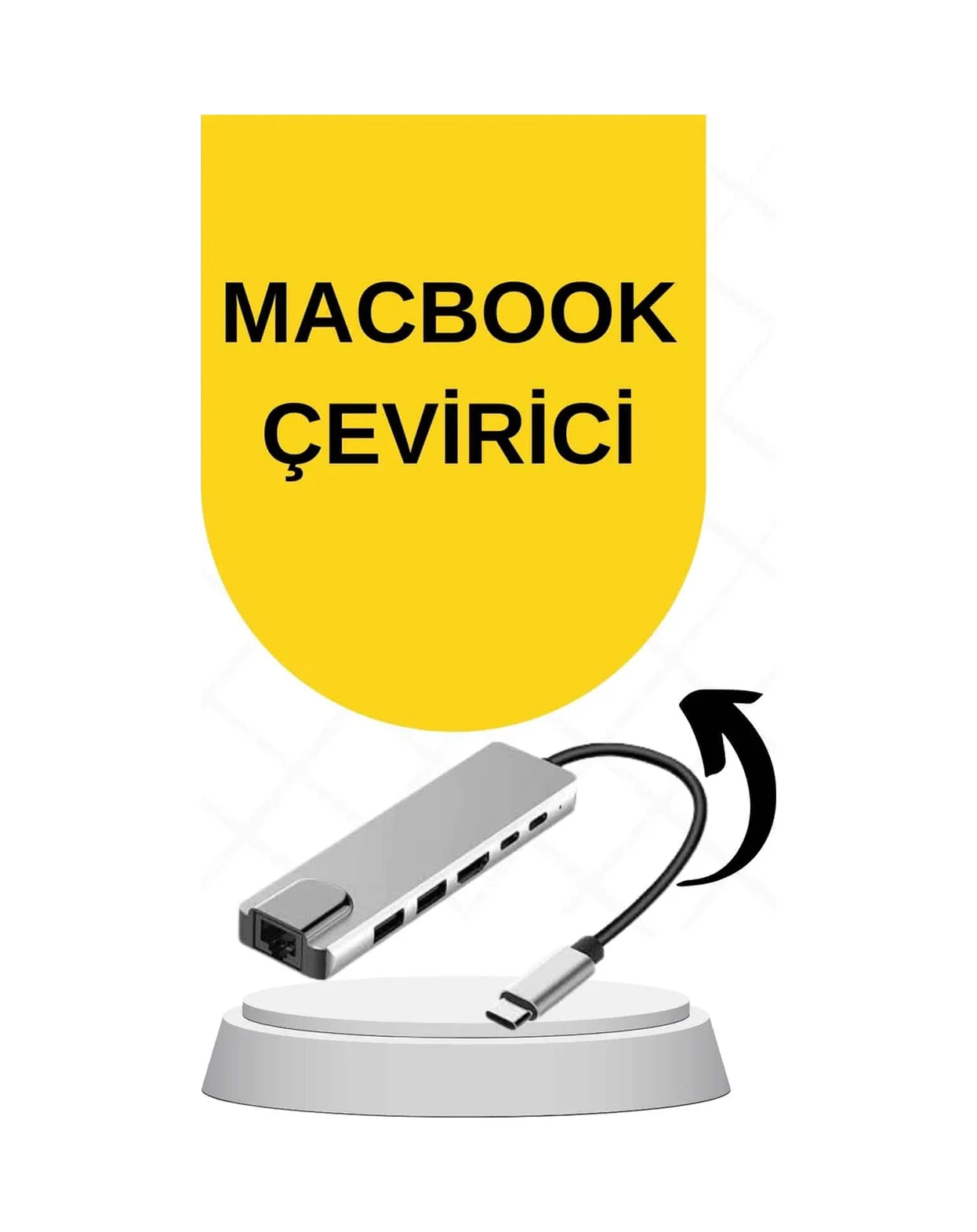 Macbook Pro/air Uyumlu Usb Type-c 8 In 1 Hub Dönüştürücü Çevirici