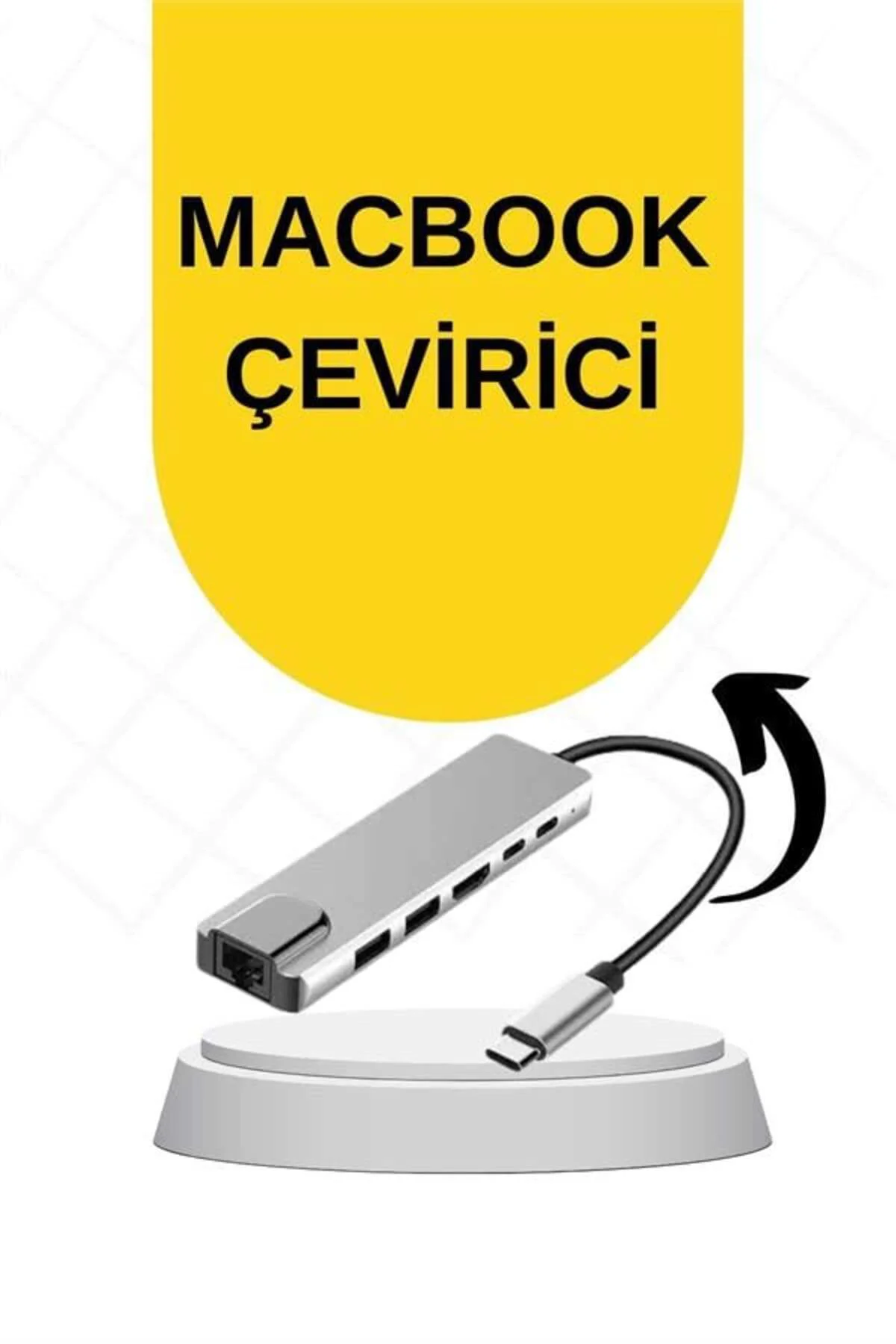 Macbook Pro/Air Uyumlu Usb Type-C 8 In 1 Hub Dönüştürücü Çevirici