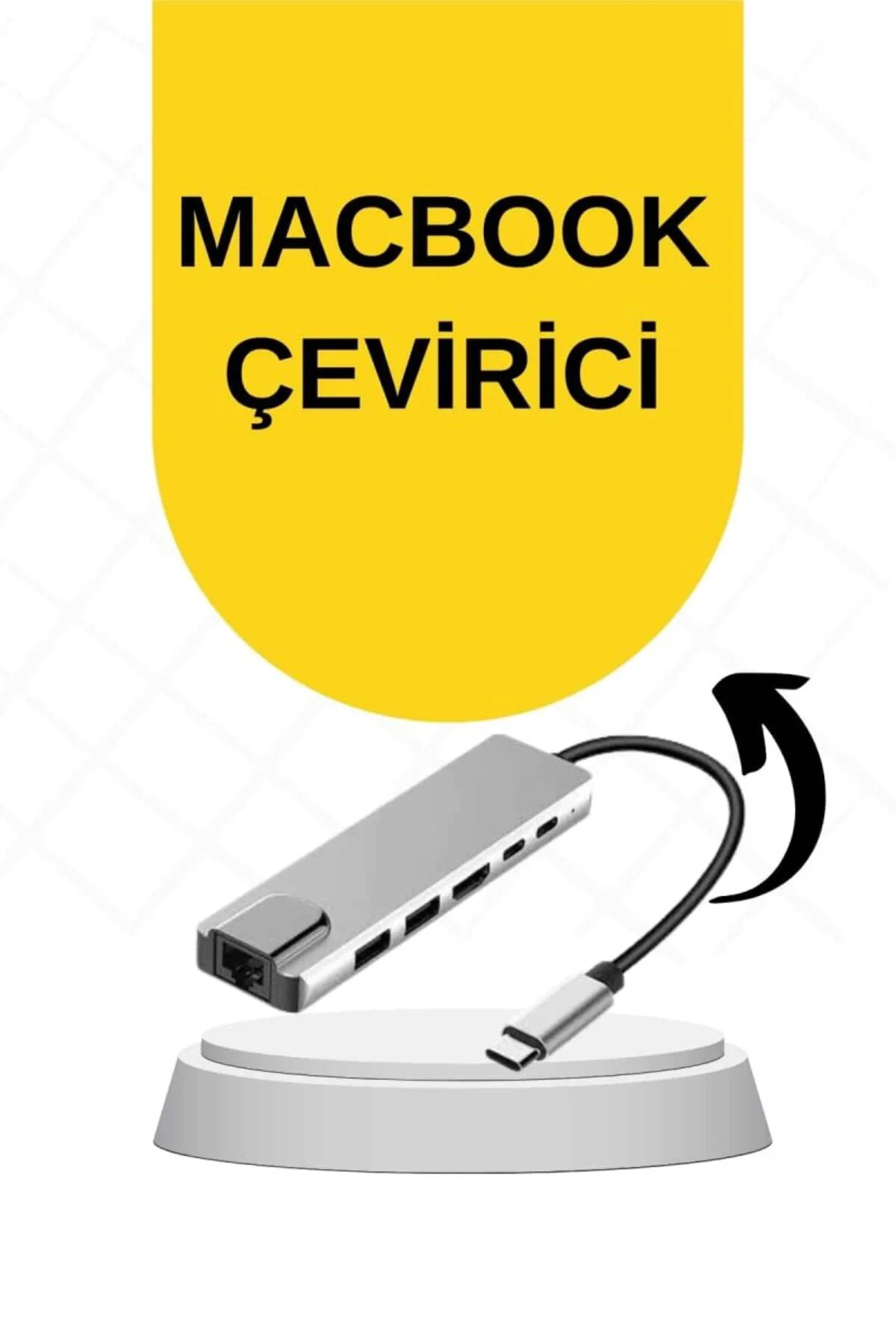 Macbook Pro/air Uyumlu Usb Type-c 8 In 1 Hub Dönüştürücü Çevirici Çoklayıcı Usb Hdmı Micro Sd 8 Girişli