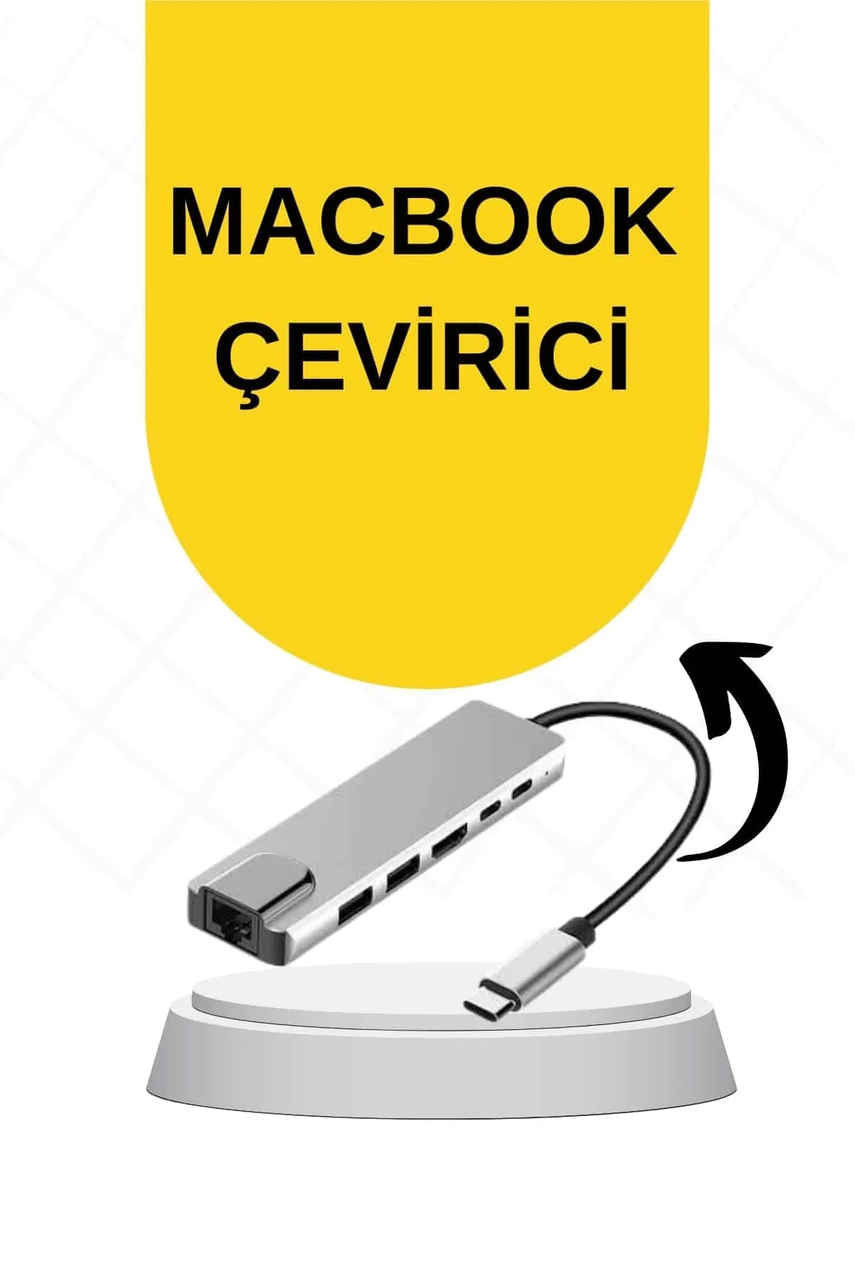 Macbook Pro/air Uyumlu USB Type-C 8 In 1 Hub Dönüştürücü Çevirici