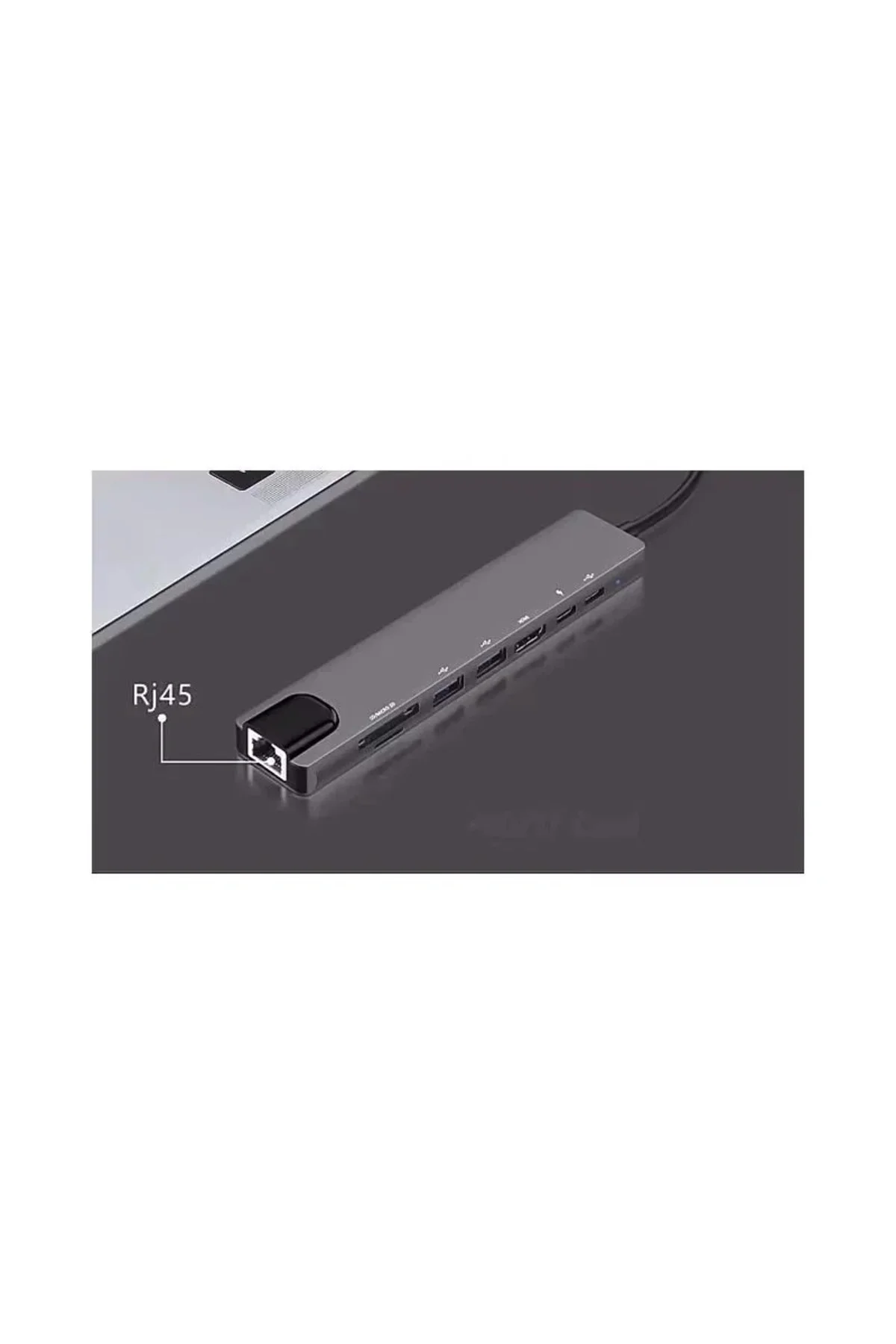 MacBook ve Laptop Uyumlu Çok Fonksiyonlu USB-C Dönüştürücü - Alünyum Gövdeli Hub MacBook ve Laptop Uyumlu Çok Fonksiyonlu USB-C Dönüştürücü - Alünyum Gövdeli Hub